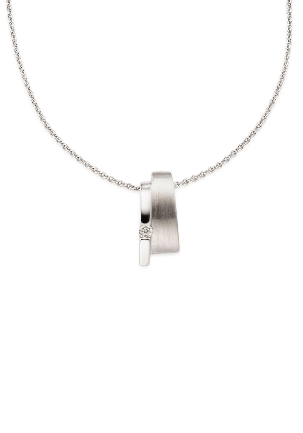 Bruno Banani Kette mit Anhänger »Schmuck Geschenk Silber 925 Halsschmuck Halskette Ankerkette«, mit Zirkonia (synth.)