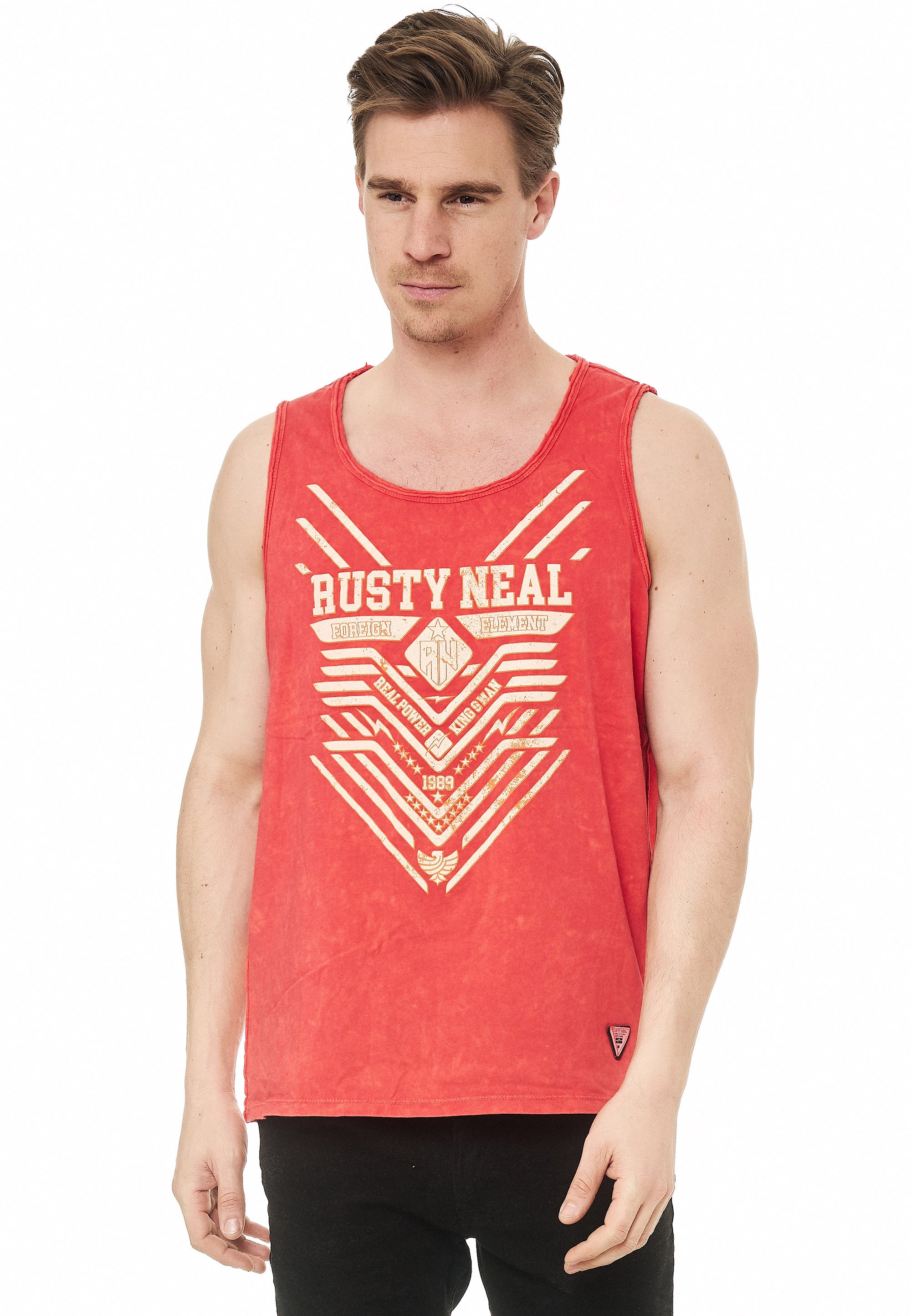 Rusty Neal Tanktop, mit modernem Print