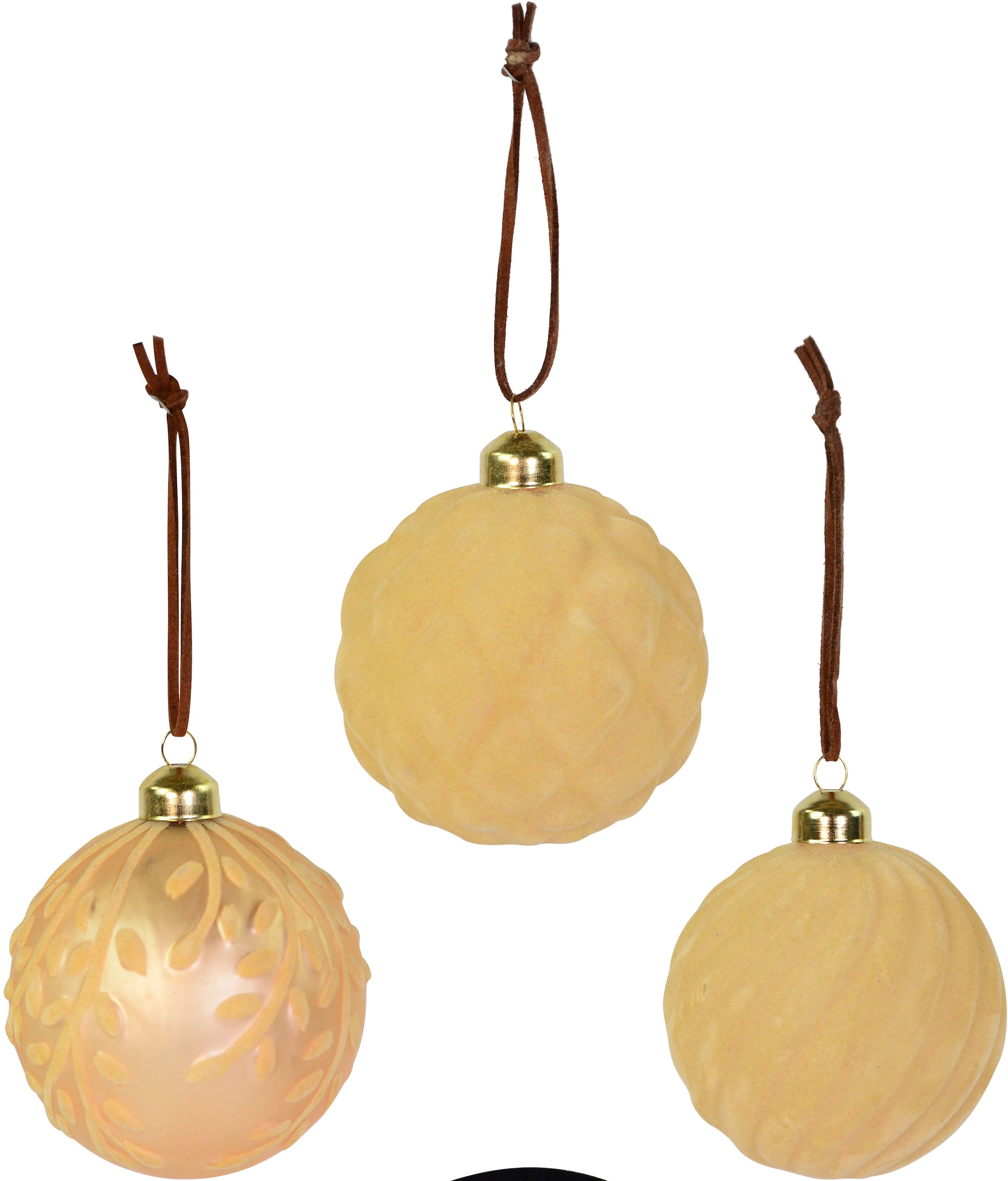 RIFFELMACHER & WEINBERGER Weihnachtsbaumkugel "Weihnachtsdeko, Christbaumschmuck, Christbaumkugeln Glas", (Set, 3 St.), 