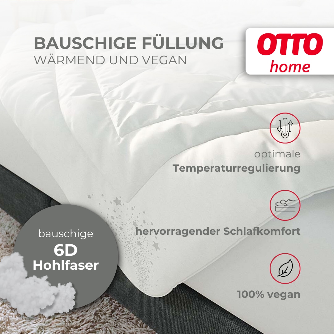 OTTO home Microfaserbettdecke + Kopfkissen »Baca, 2-tlg. Bettdecke 135x200 oder155x220 cm mit Kissen 80x80 cm« Set Bettdecke & Kissen Made in Germany, Sommer, Winter