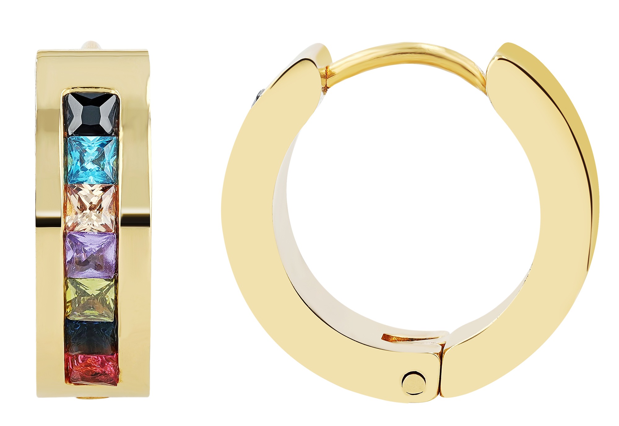 Adelia´s Klappcreolen "Ohrringe – Klappcreole aus Edelstahl mit Strass Steinchen" Ideal als Geschenk – dezent und elegant
