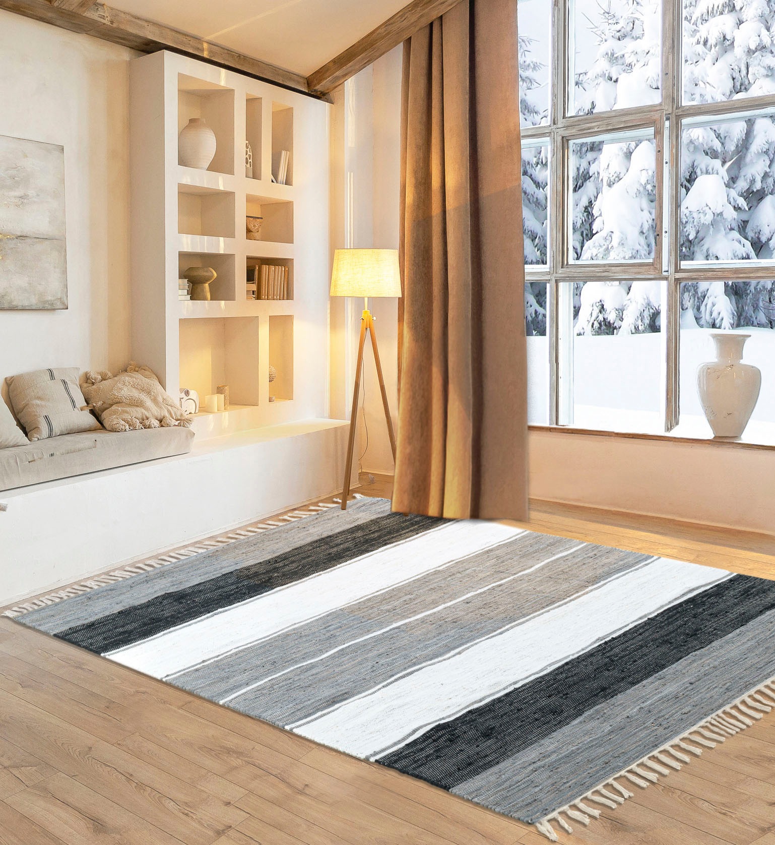 my home Teppich "Alizee" rechteckig 5 mm Höhe Wendeteppich, reine Baumwolle günstig online kaufen