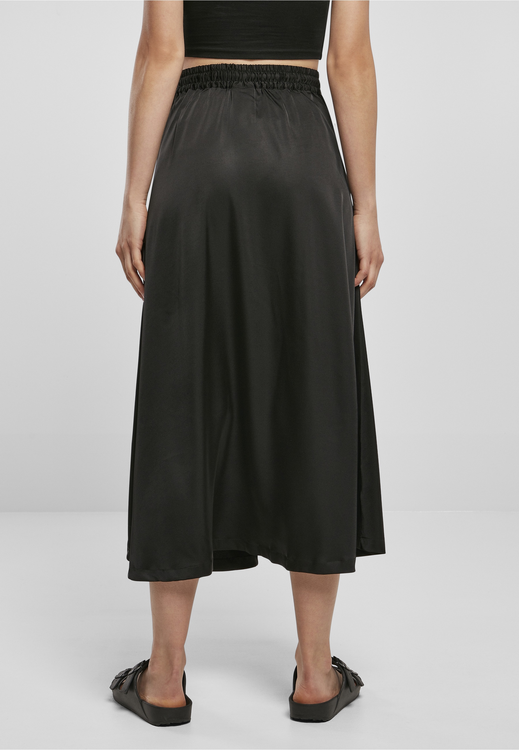 URBAN CLASSICS Sommerrock »Urban Classics Damen Ladies Satin Midi Skirt« 1 Stk.
