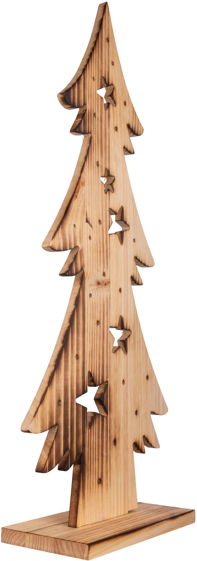 näve LED bestellen | BAUR »Tannenbaum, Holz«, ca. aus Höhe cm, Baum Holz-Stehleuchte, 80 Batteriebetrieben Weihnachtsdeko