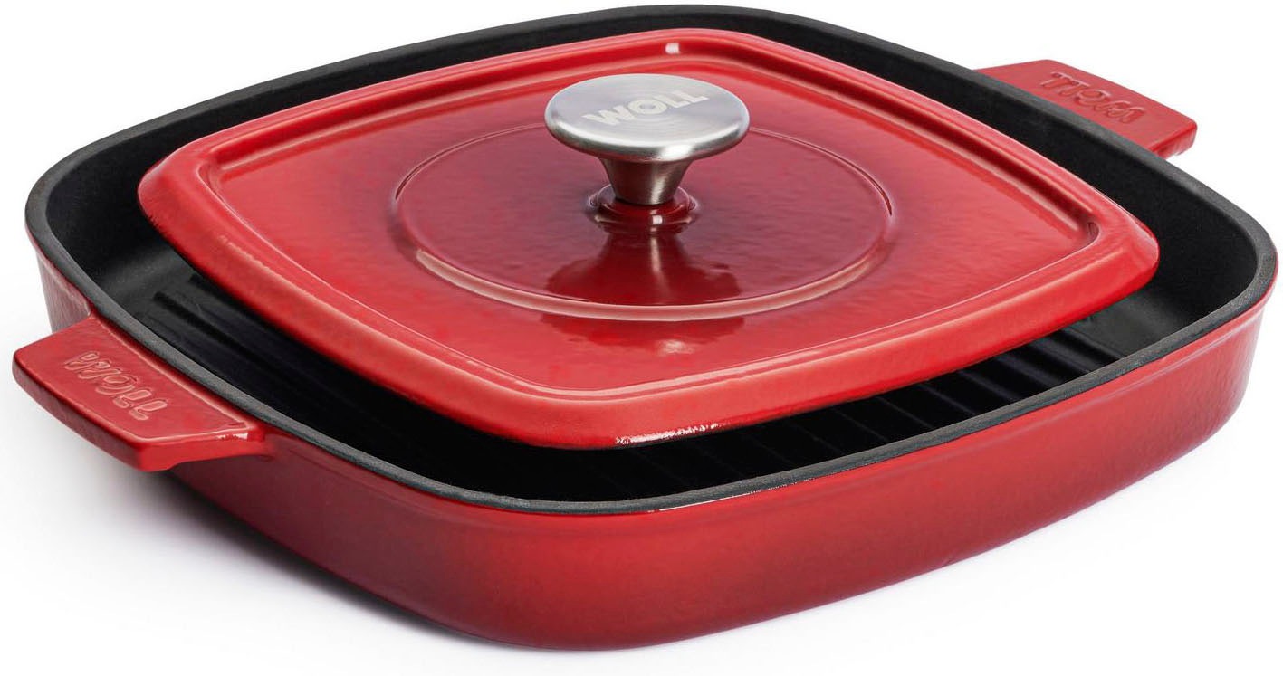 Grillpfanne WOLL "Iron", rot, B:28cm H:4,5cm L:28cm Ø:28cm, Pfannen, 28x28 cm, Induktion 2