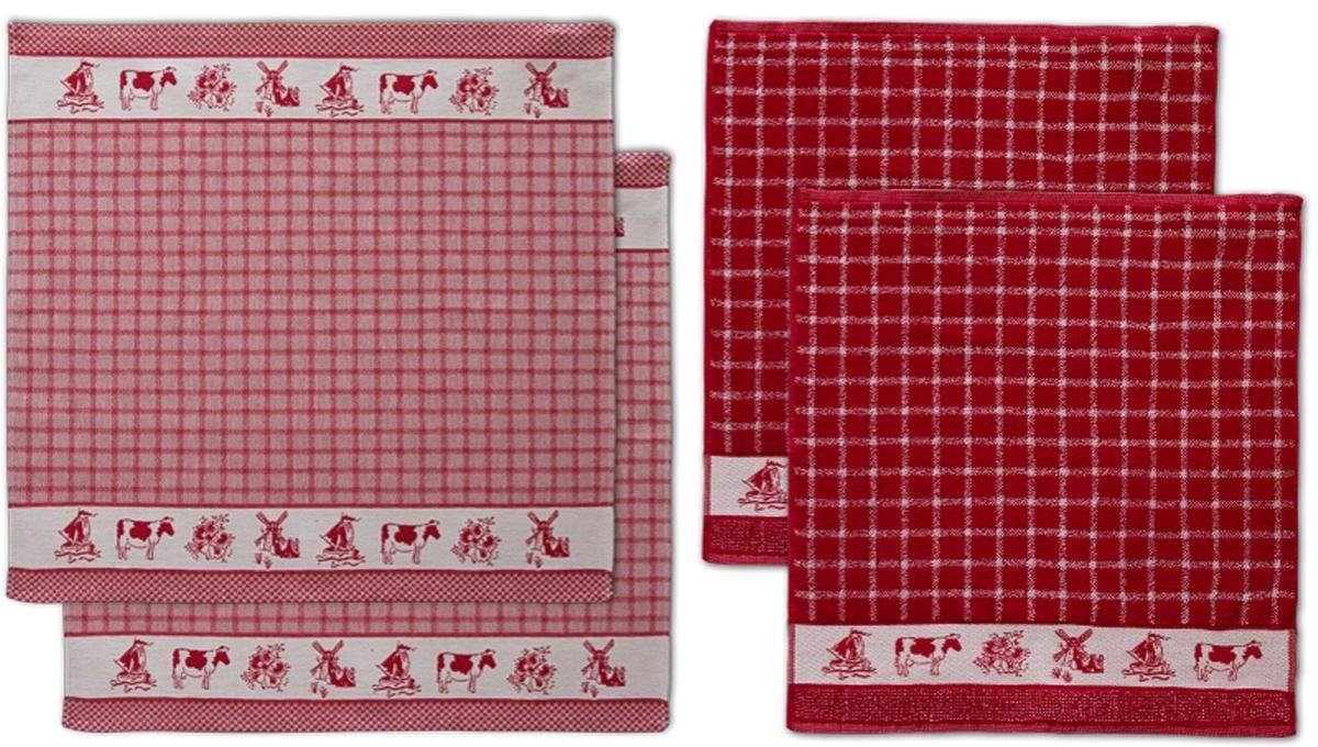 DDDDD Geschirrtuch "Dutchie" Combiset: 2 Küchentücher & 2 Geschirrtücher günstig online kaufen