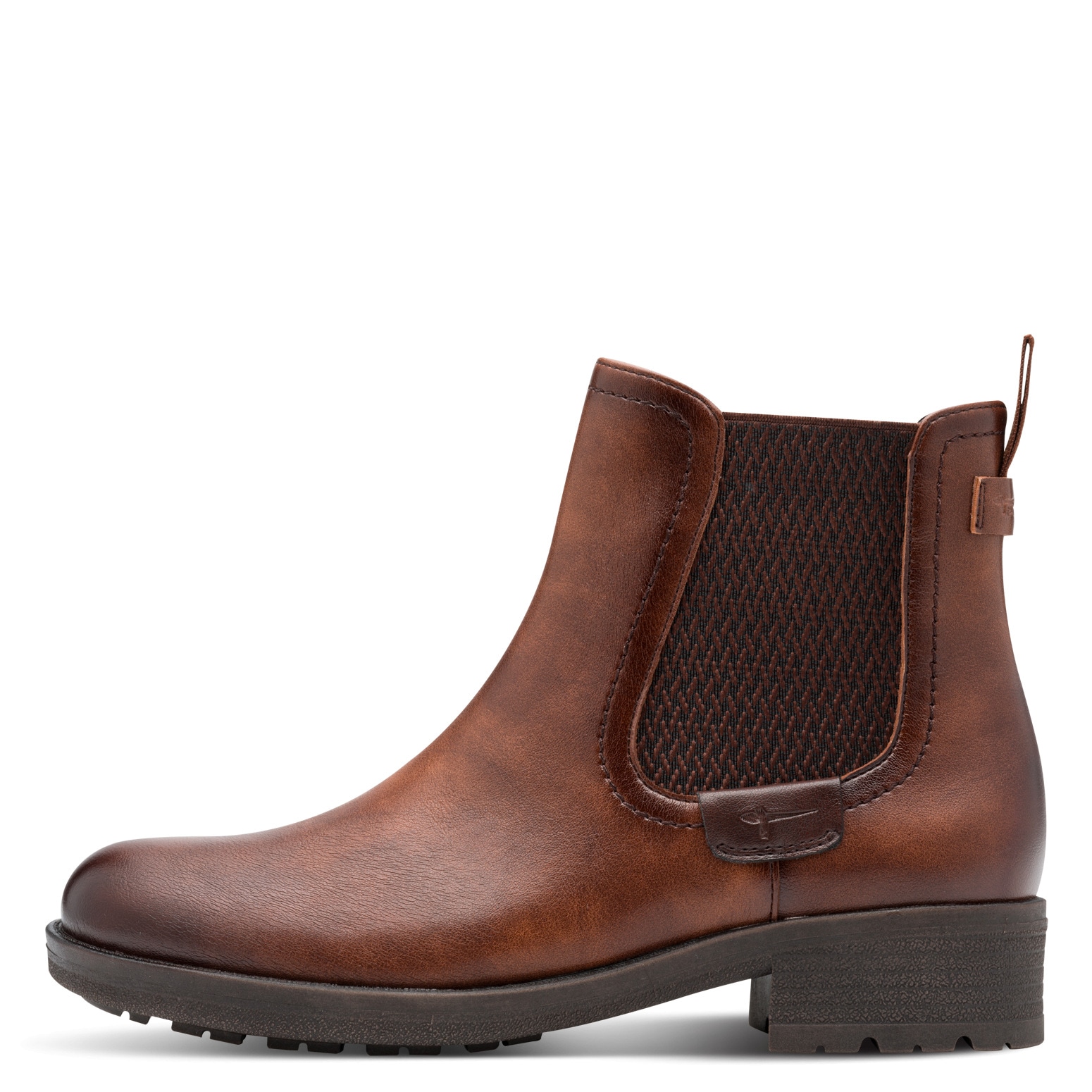 Tamaris Chelseaboots, Blockabsatz, Stiefelette, Schlupfschuh im Used Look