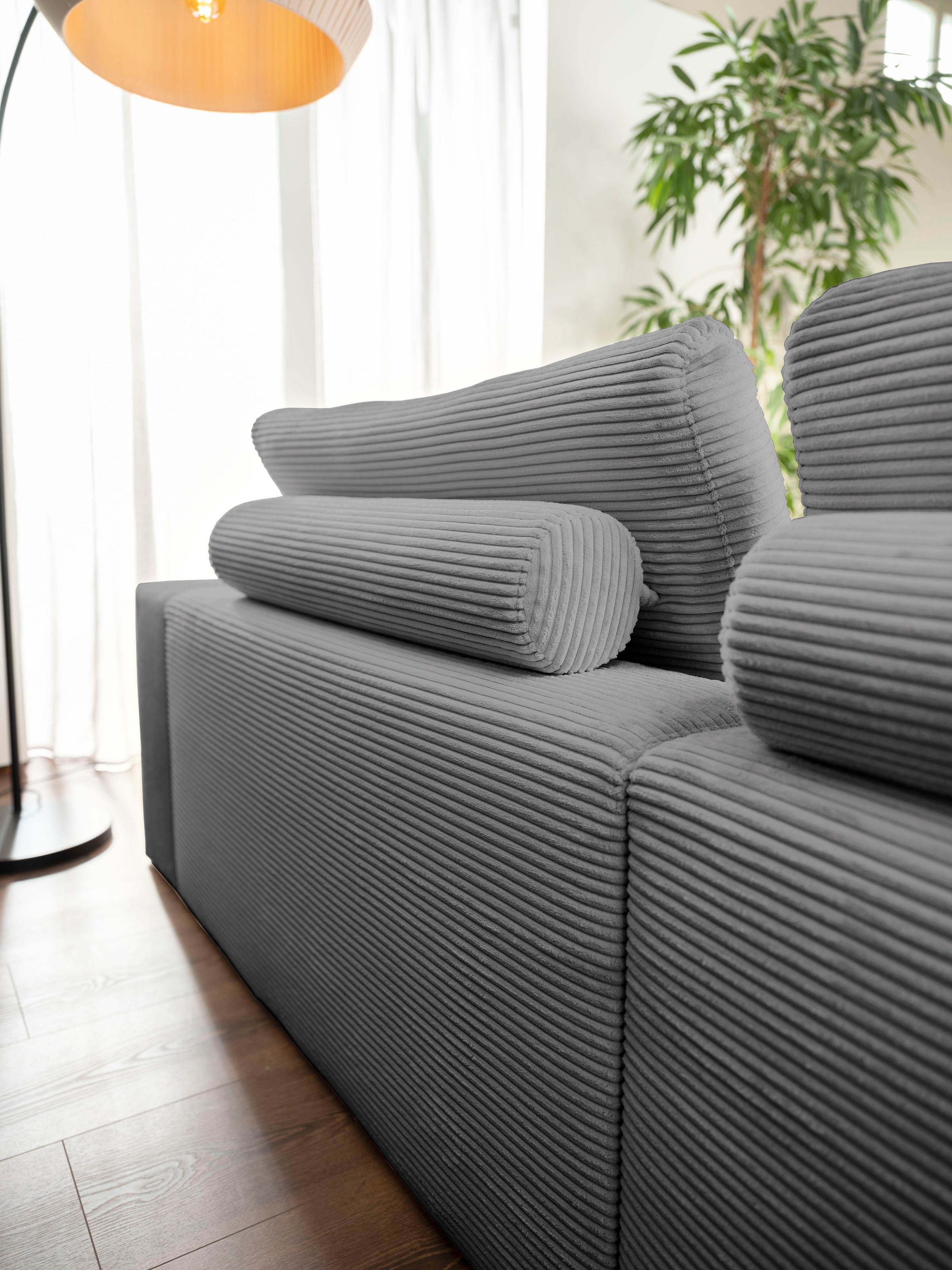 alina Ecksofa »Sandy«, mit Recamiere, in modernem Cordstoff