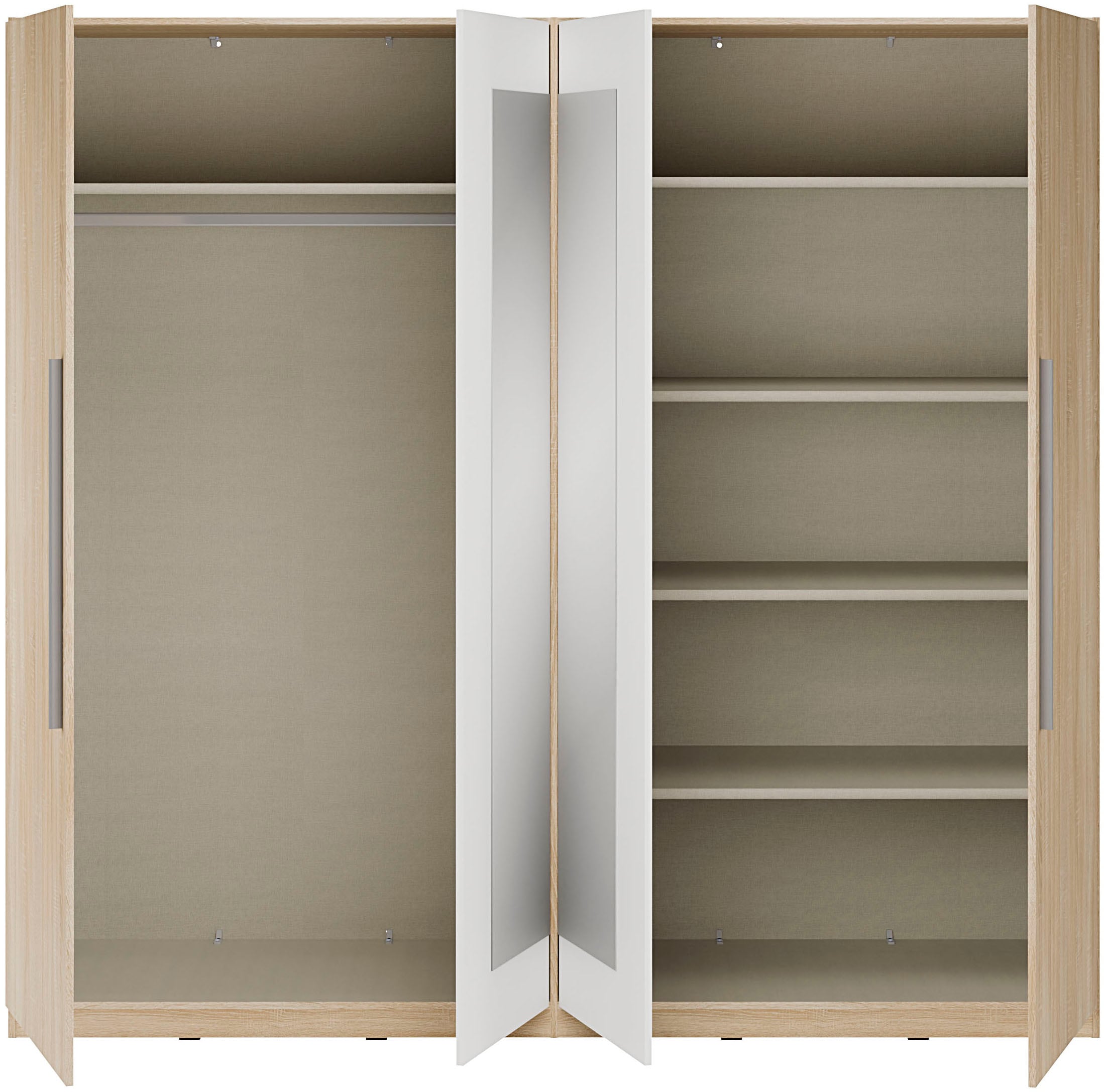 FORTE Kleiderschrank »Helen 230, Drehtürenschrank, 4-türig, Spiegel« B/H/T 227,5/212,9/58,9, Spiegeltüren