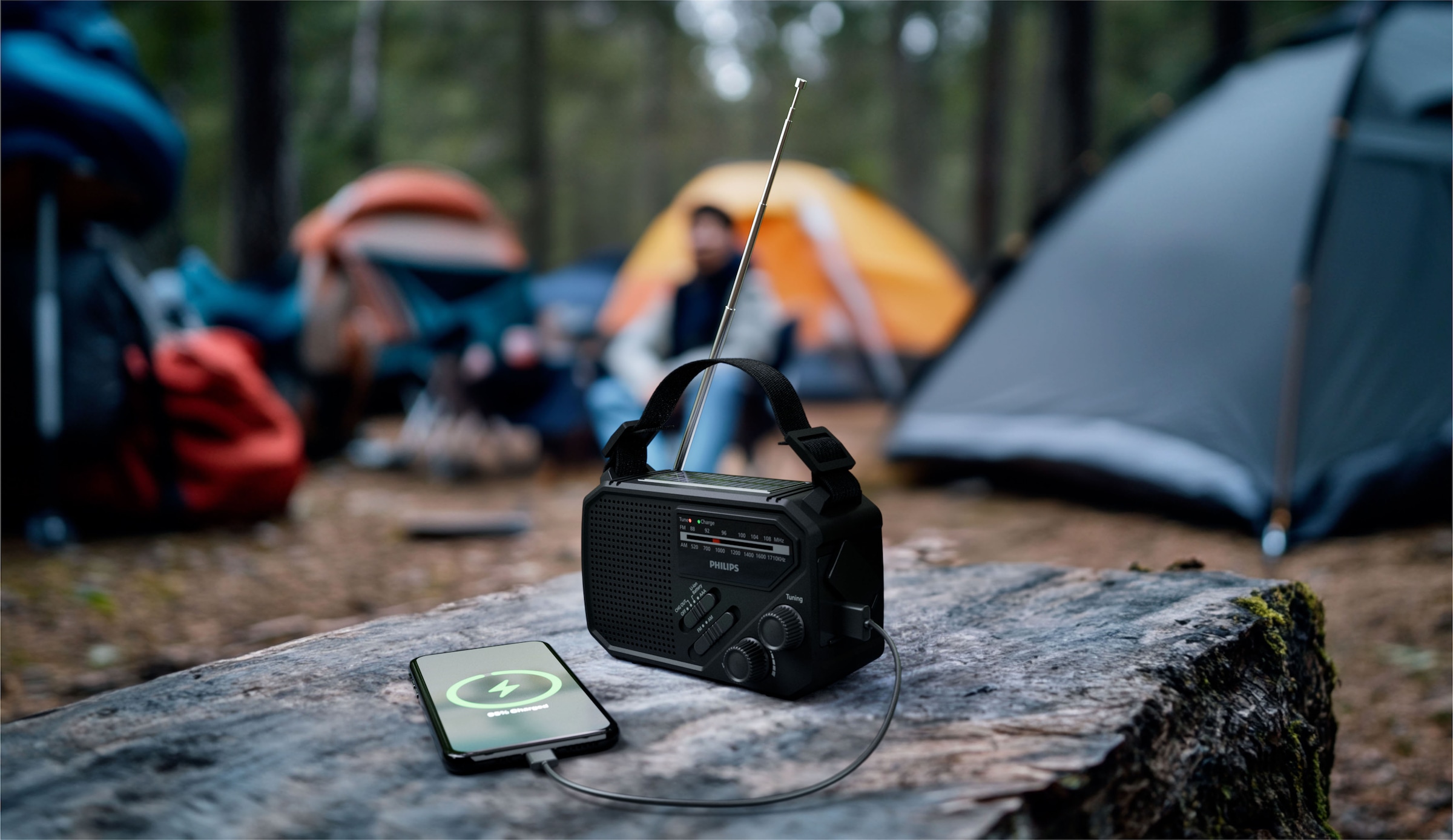 Philips Notfallradio »TAR1609/00« ( AM-Tuner | FM-Tuner 1 W) Kurbelradio, LED-Leuchte, lauter SOS-Alarm + Blinkleuchte,USB-C, USB-A