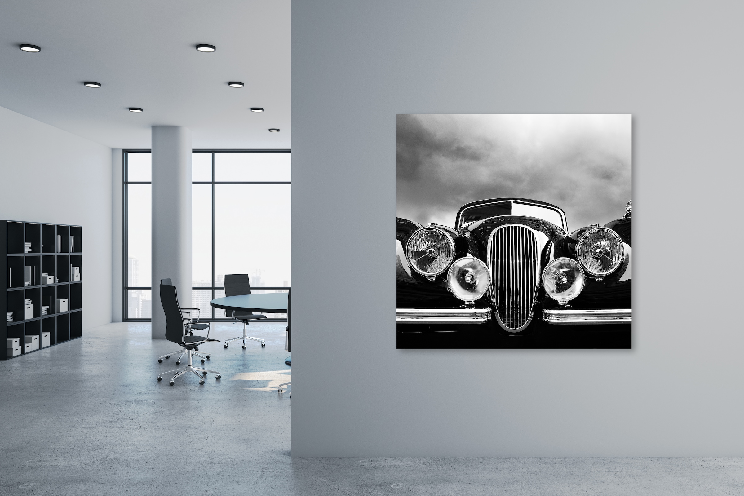 queence Leinwandbild "Sir" Auto  Autos  Schwarz-Weiß 1 Stk. tlg. mit sehr g günstig online kaufen