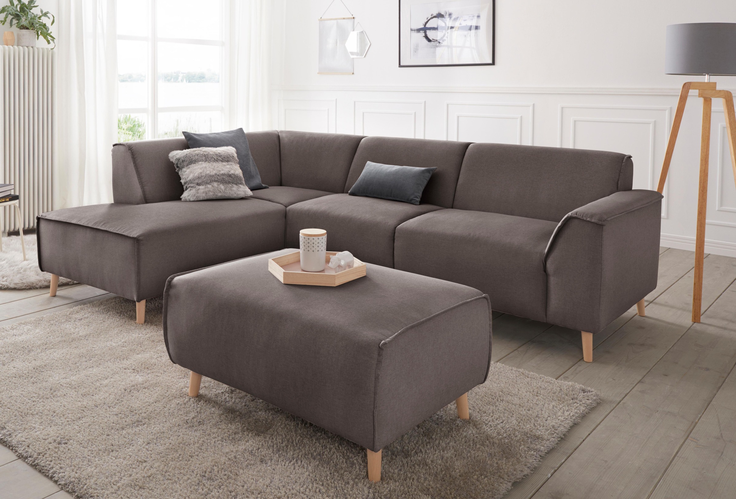 Home affaire Ecksofa "Janek Scandic Design, elegant und zeitlos, L-Form" mi günstig online kaufen