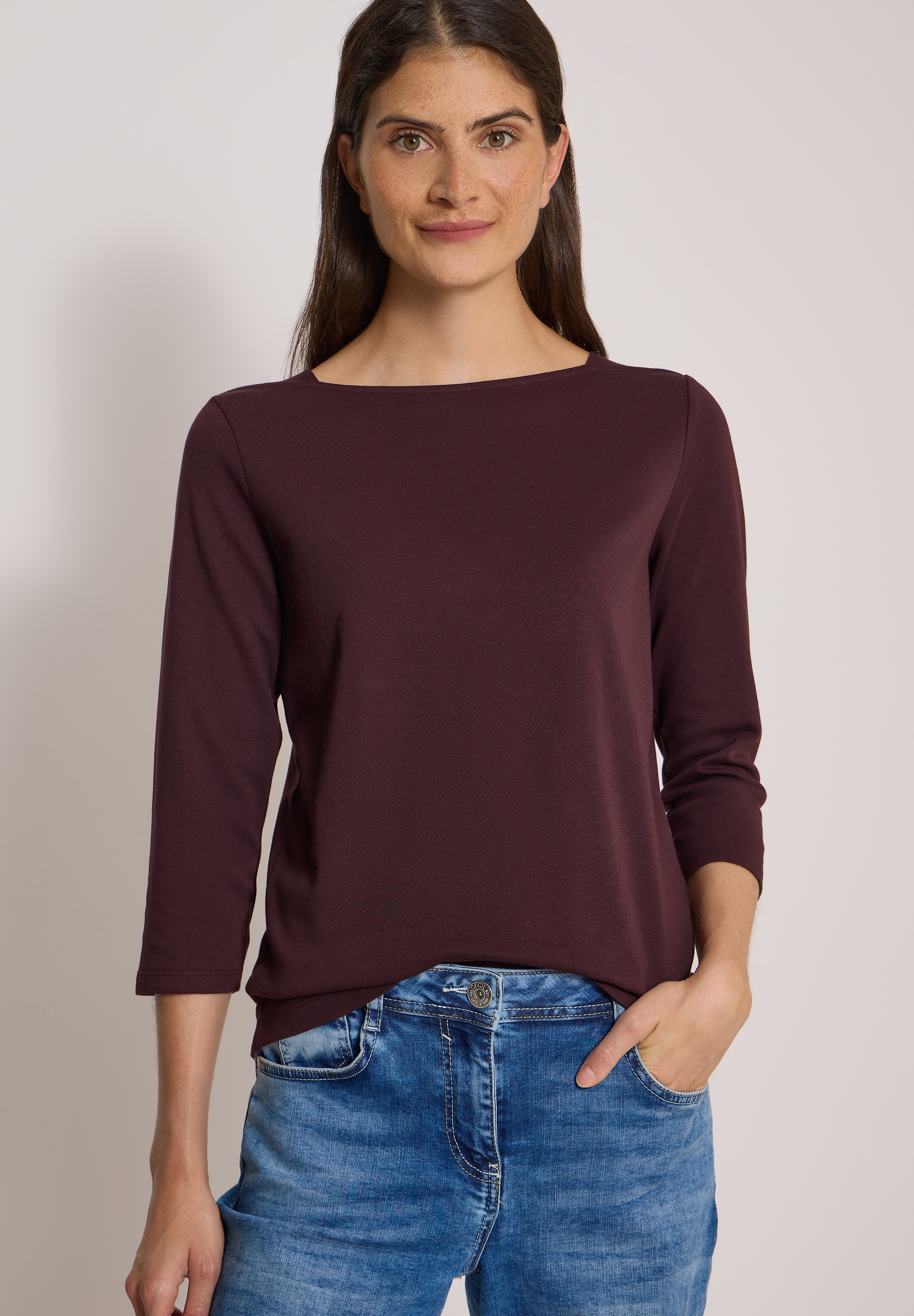 Cecil 3/4-Arm-Shirt aus reiner Baumwolle