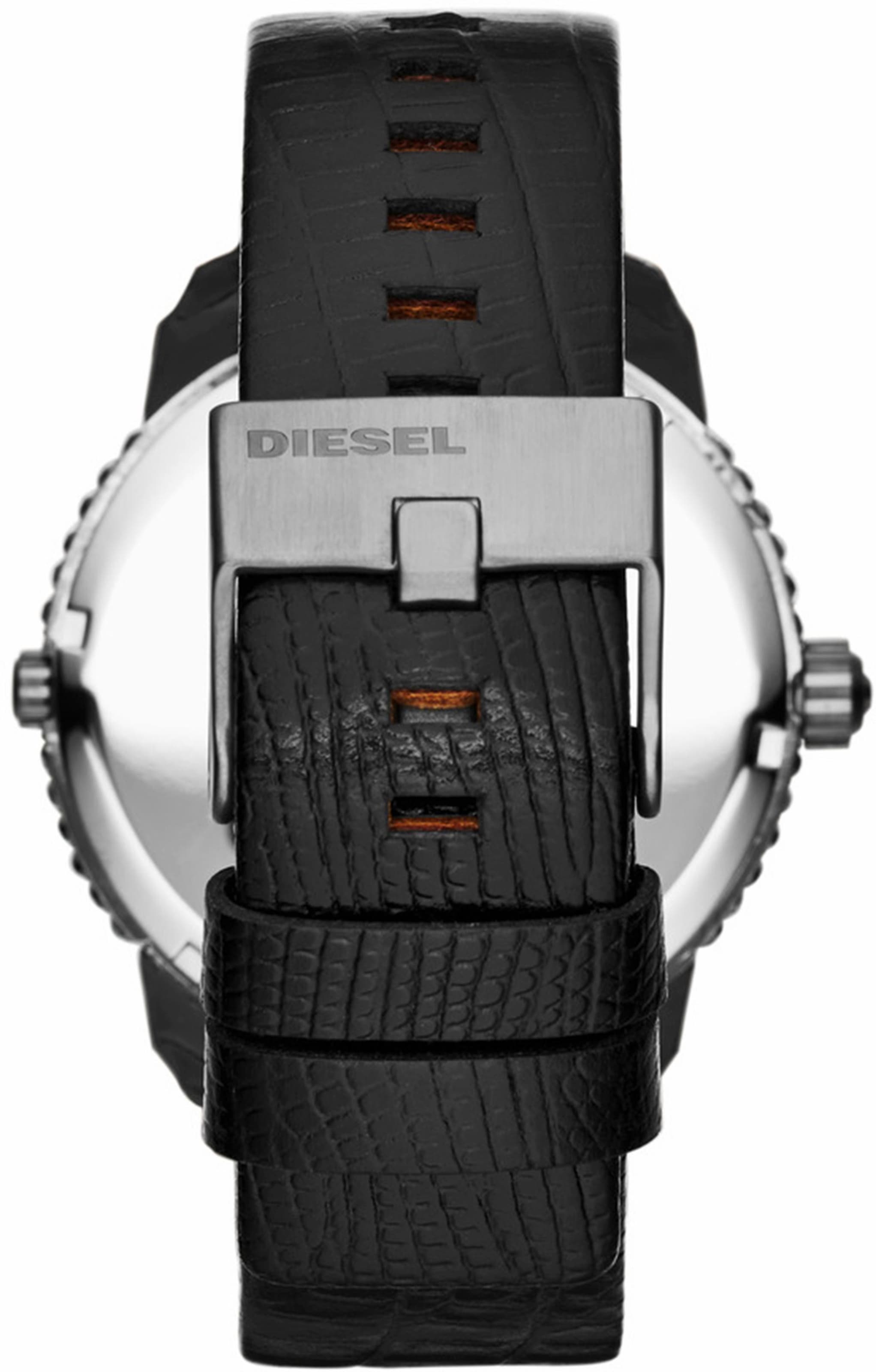 Diesel Quarzuhr »MINI DADDY«, Armbanduhr, Damenuhr, Glassteine, Lederarmband, Mineralglas