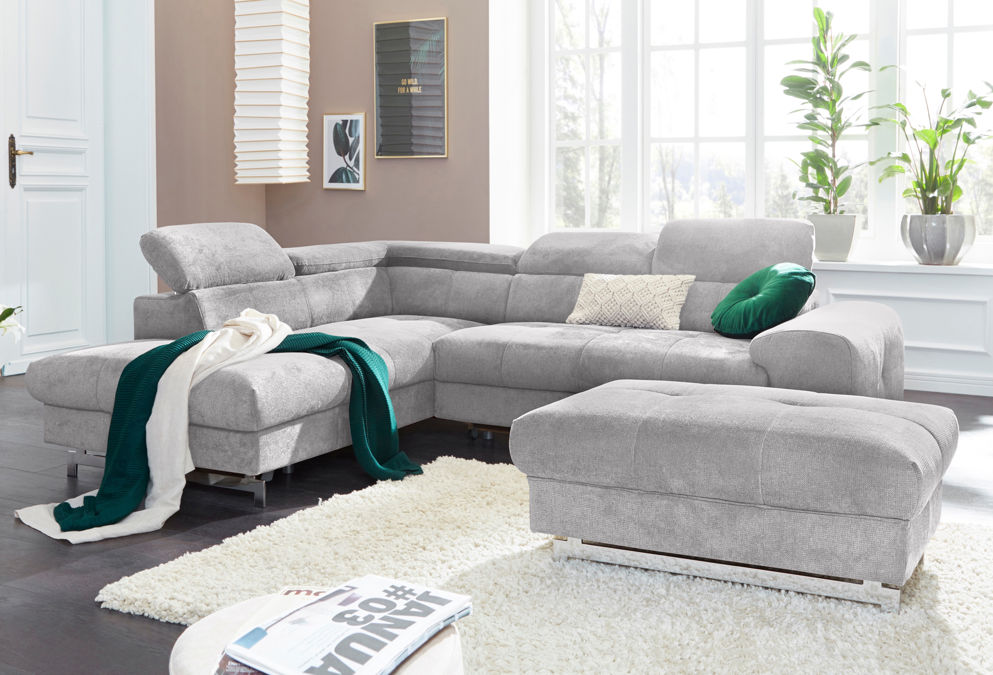 Thumbnail - COTTA Ecksofa "Chef L-Form" mit Kopfteilverstellung, wahlweise mit Bettfunktion & Bettkasten
