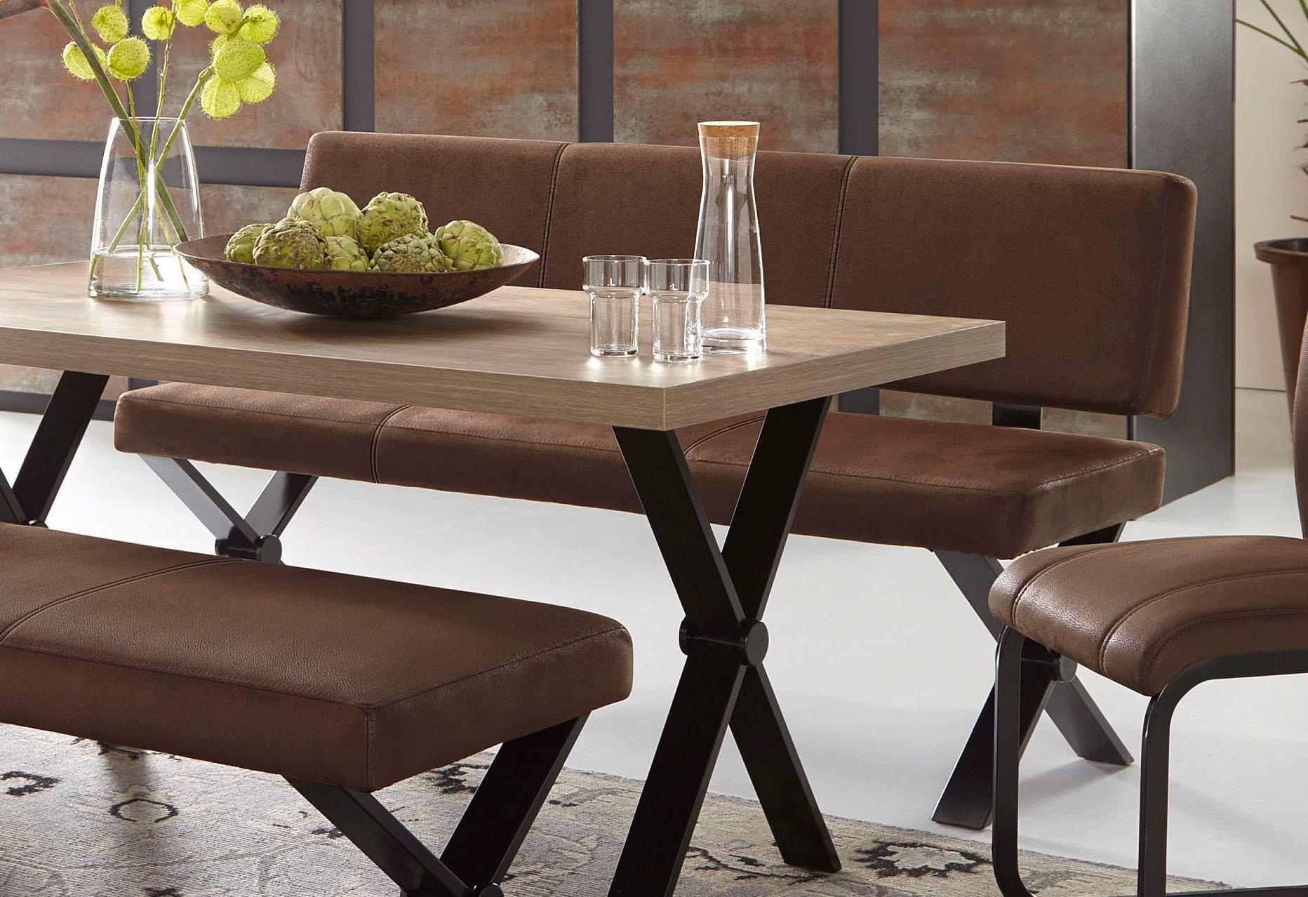 Homexperts Sitzbank »Colt«, Rückenlehne, Breite 140 oder 160 cm, Microfaserbezug in Vintage-Optik