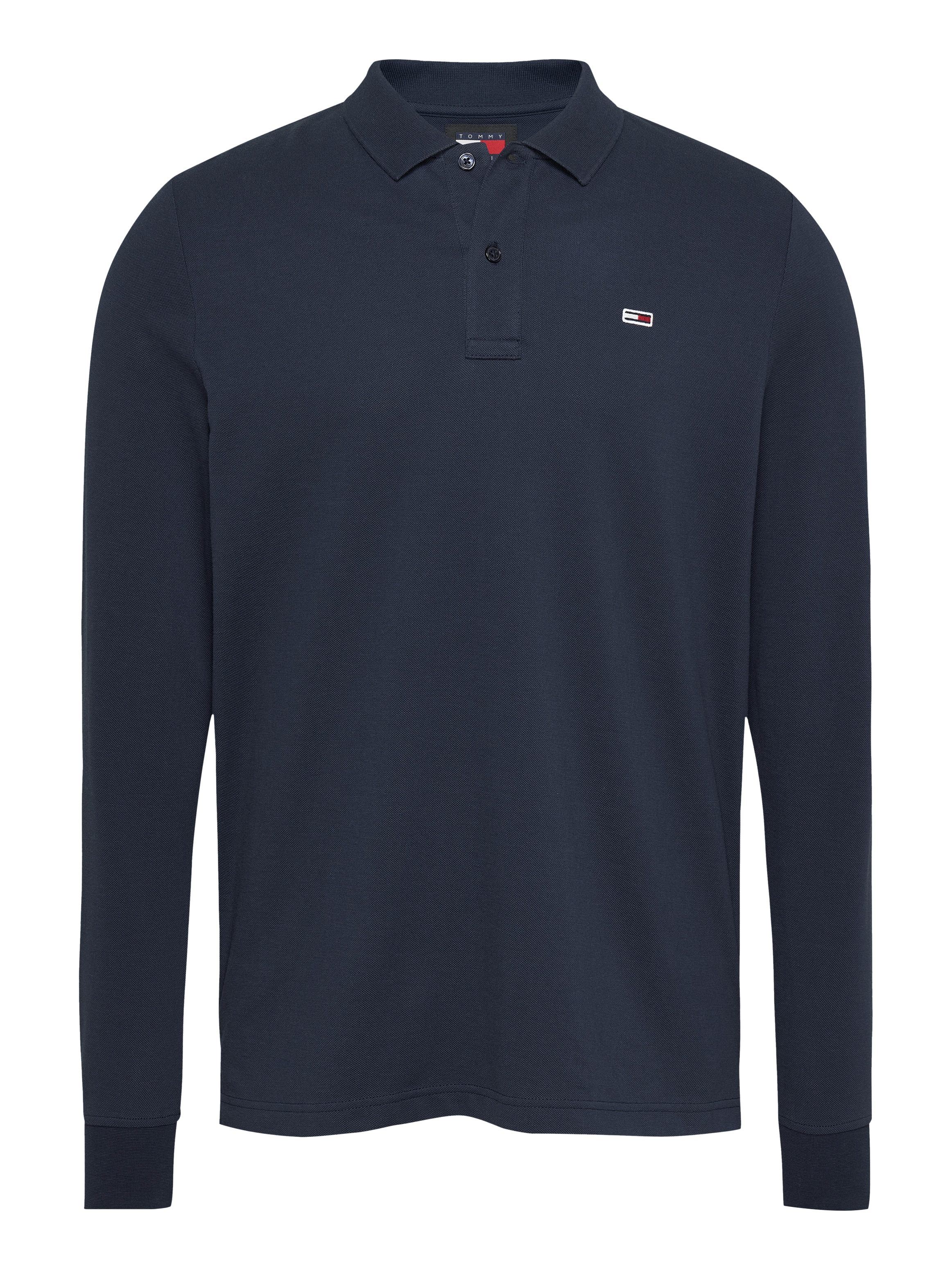 Tommy Jeans Plus Langarm-Poloshirt »TJM SLIM PLACKET POLO LS EXT«, in Großen Größen, Logostickerei