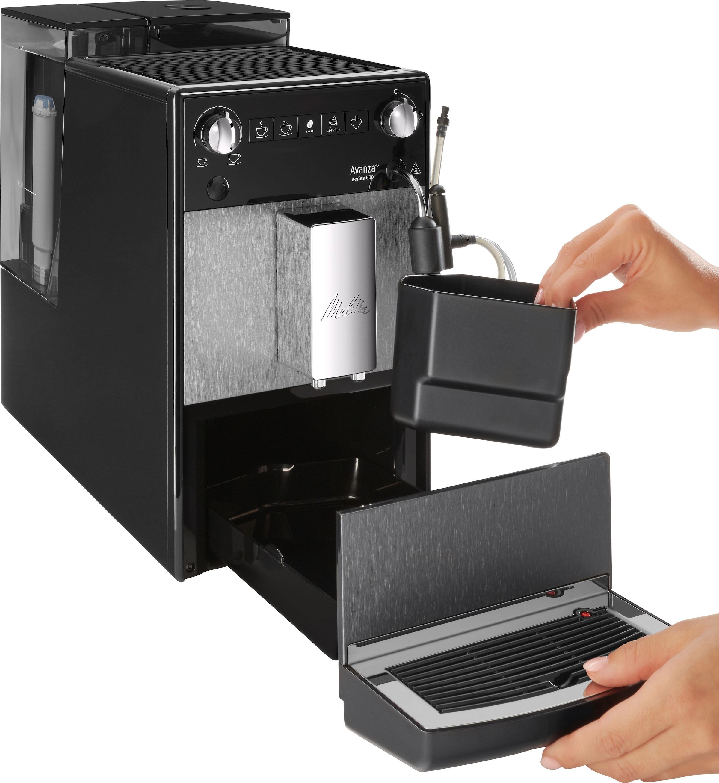 Melitta Kaffeevollautomat »Avanza® F270-100 Mystic Titan«, Kompakt, aber XL Wassertank & XL Bohnenbehälter, Milchschaum-System