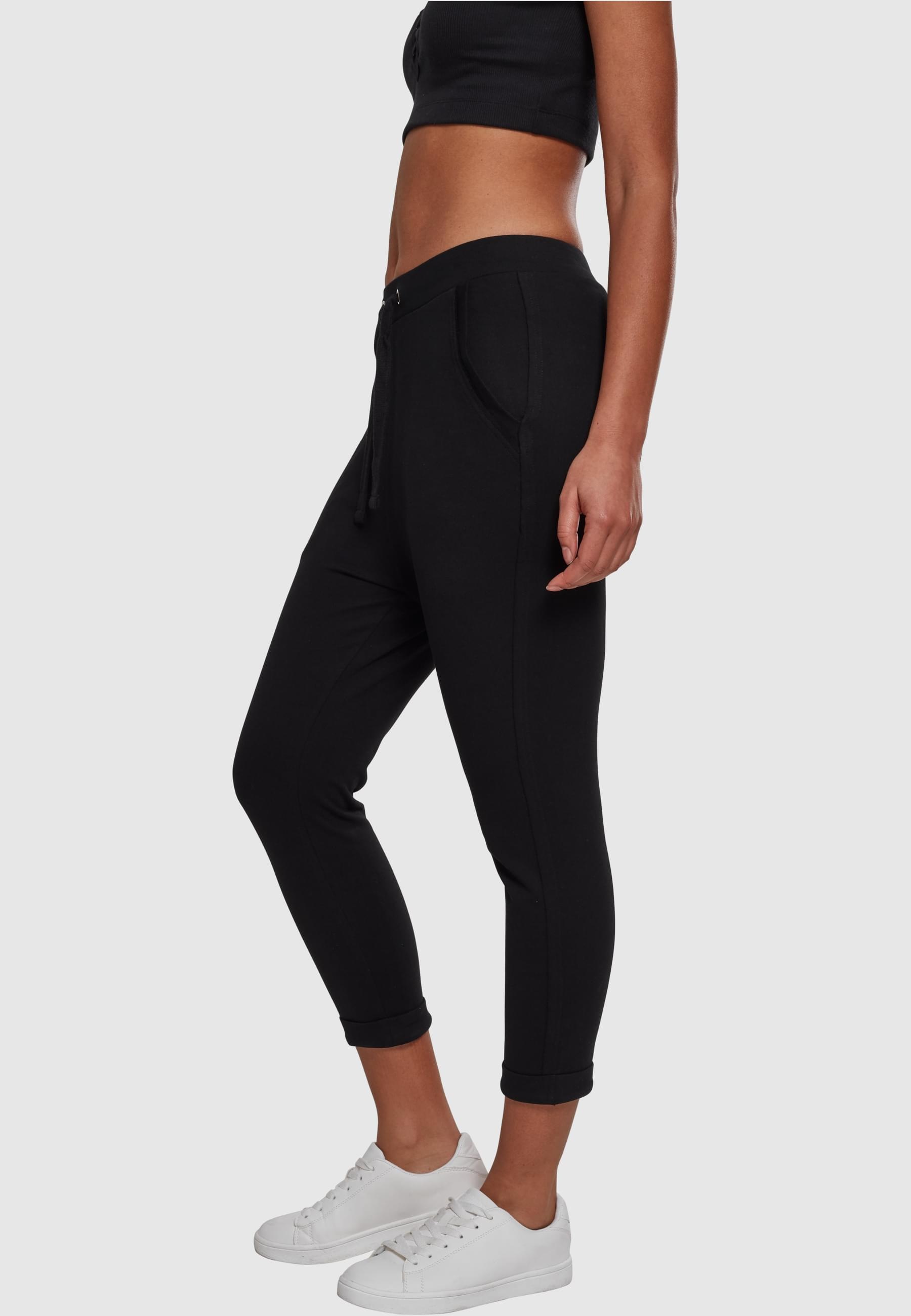 URBAN CLASSICS Stoffhose »Urban Classics Damen Ladies Open Edge Terry Turn Up Pants«, (1 tlg.)