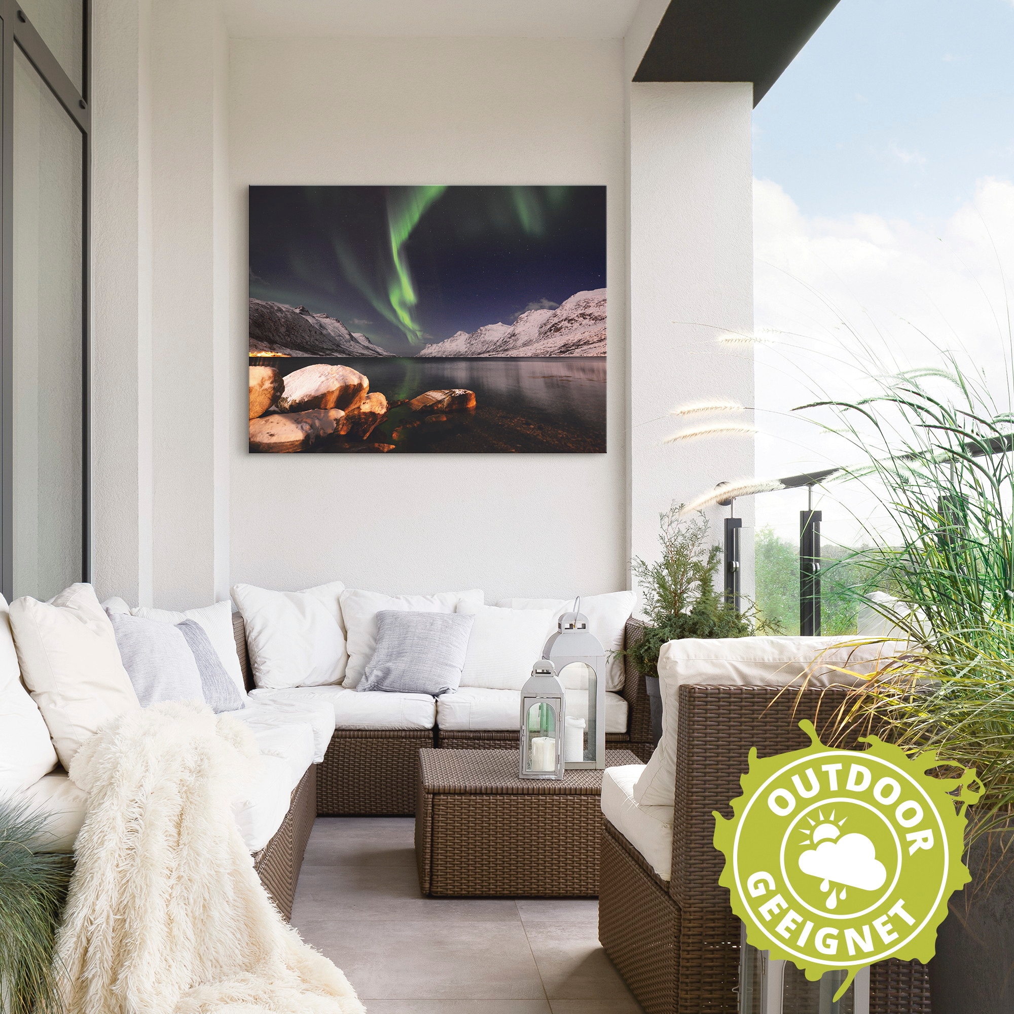 Artland Wandbild »Nordlicht Norwegen II«, Himmel, (1 St.), als Alubild, Outdoorbild, Poster in verschied. Größen