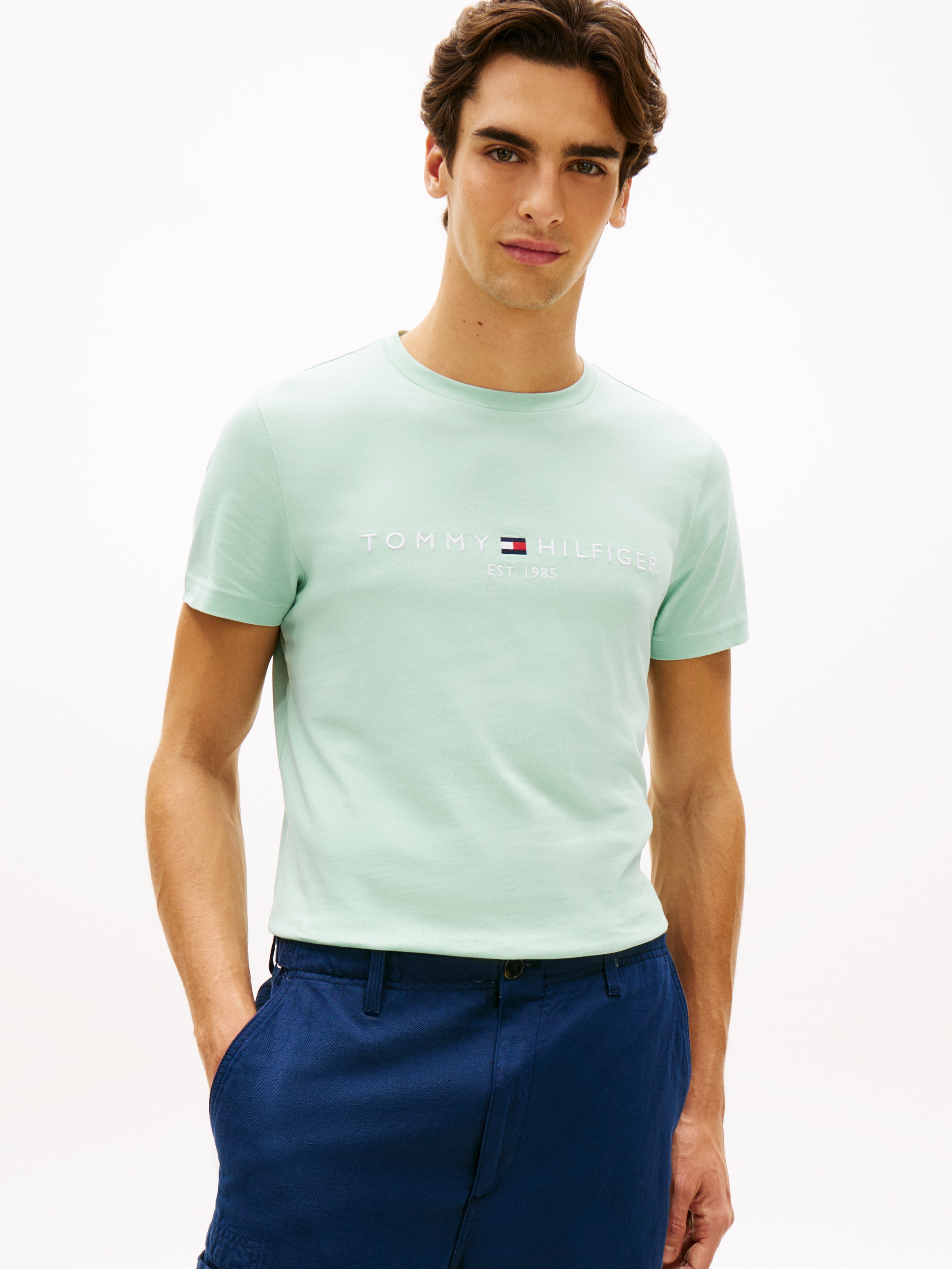 Tommy Hilfiger T-Shirt "TOMMY LOGO" aus reiner Baumwolle günstig online kaufen