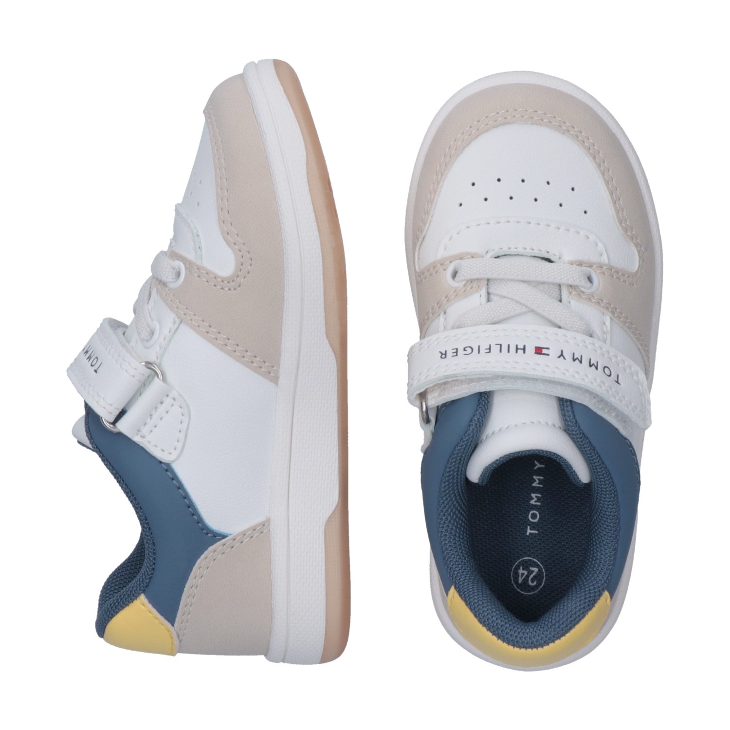 Tommy Hilfiger Kids Skater Sneaker White/Beige/Blue 27 3