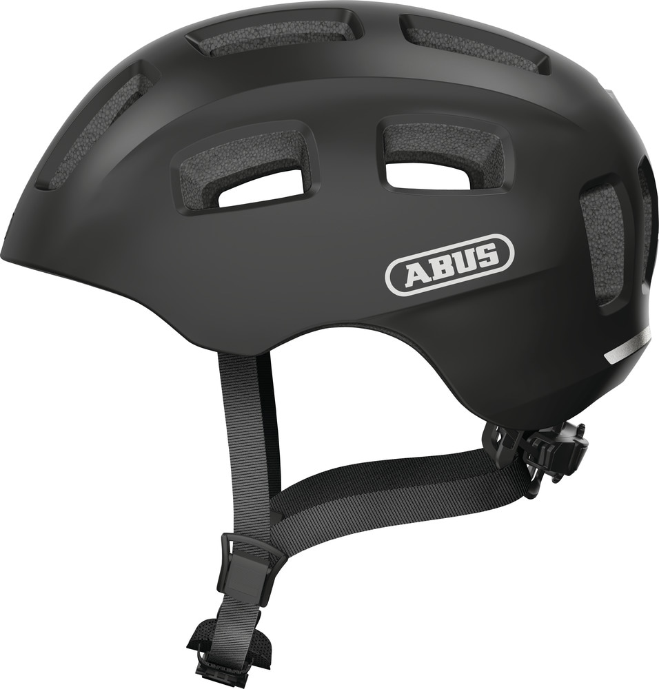 "Kinderfahrradhelm ABUS ""YOUN-I 2.0"" Gr. M, schwarz (velvet schwarz), Helme, Kinder, M Kopfumfang: 52cm - 57cm"