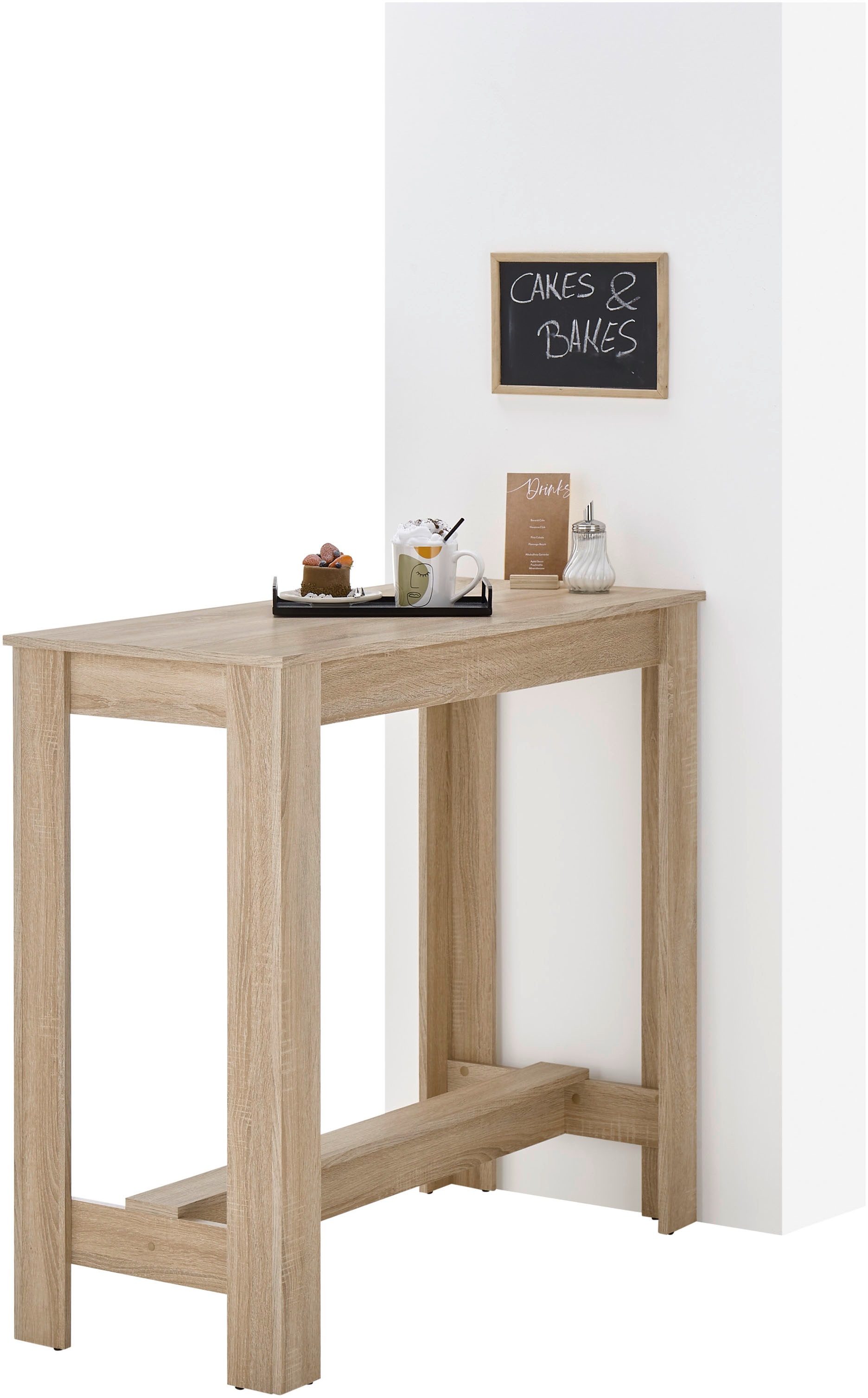 Stolkom Bartisch »Modesto Küchentisch, Bistrotisch, Stehtisch Küche, BxHxT 115x103x50 cm«, Grozügige Fläche, Stabiler Halt, Tischplatte melaminbeschichtet