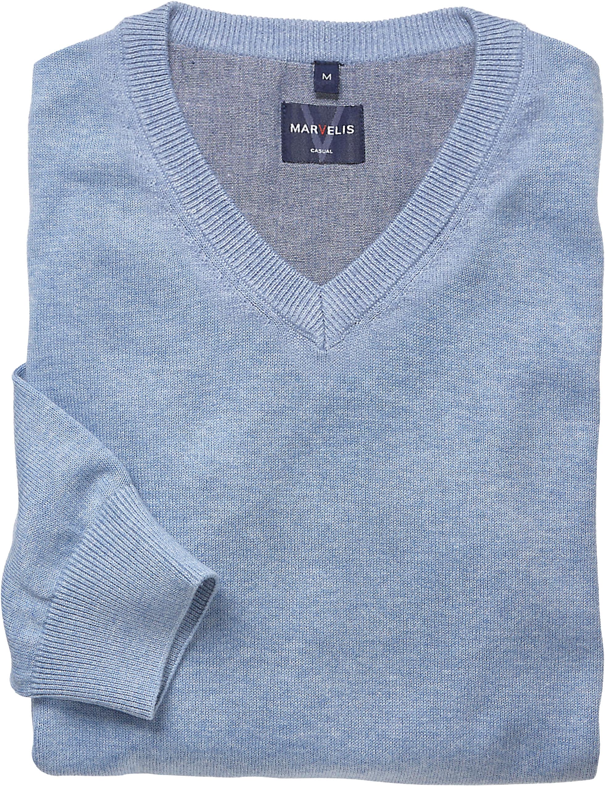 MARVELIS Strickpullover V-Ausschnitt, regular fit, Baumwolle