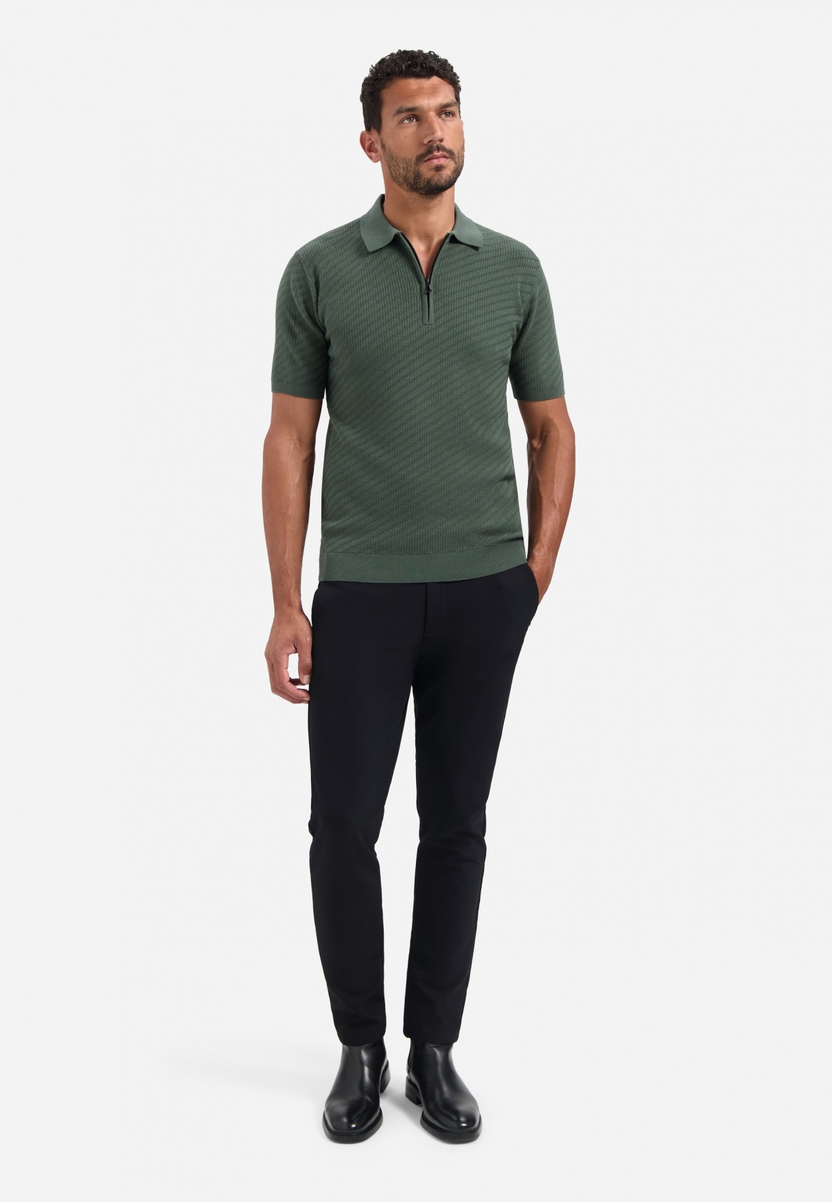 NO EXCESS T-Shirt »No Excess Half-Zip-Strickpolo«