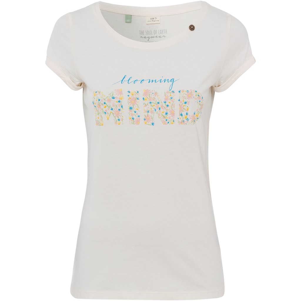Ragwear T-Shirt »FLORAH MIND ORGANIC« mit Statement-Print "Blooming Mind"