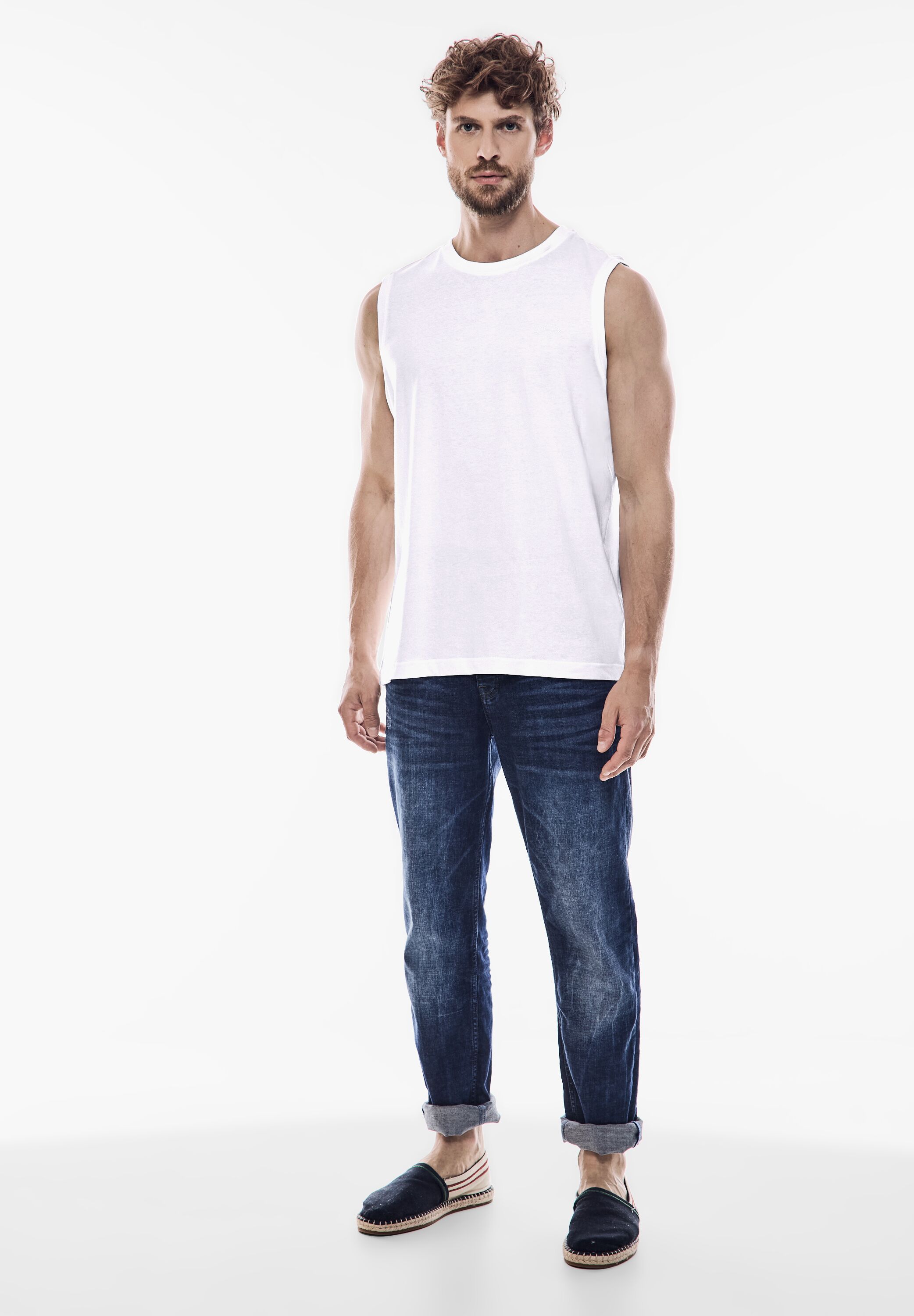 Thumbnail - STREET ONE MEN Rundhalsshirt, aus Jersey in Unifarbe