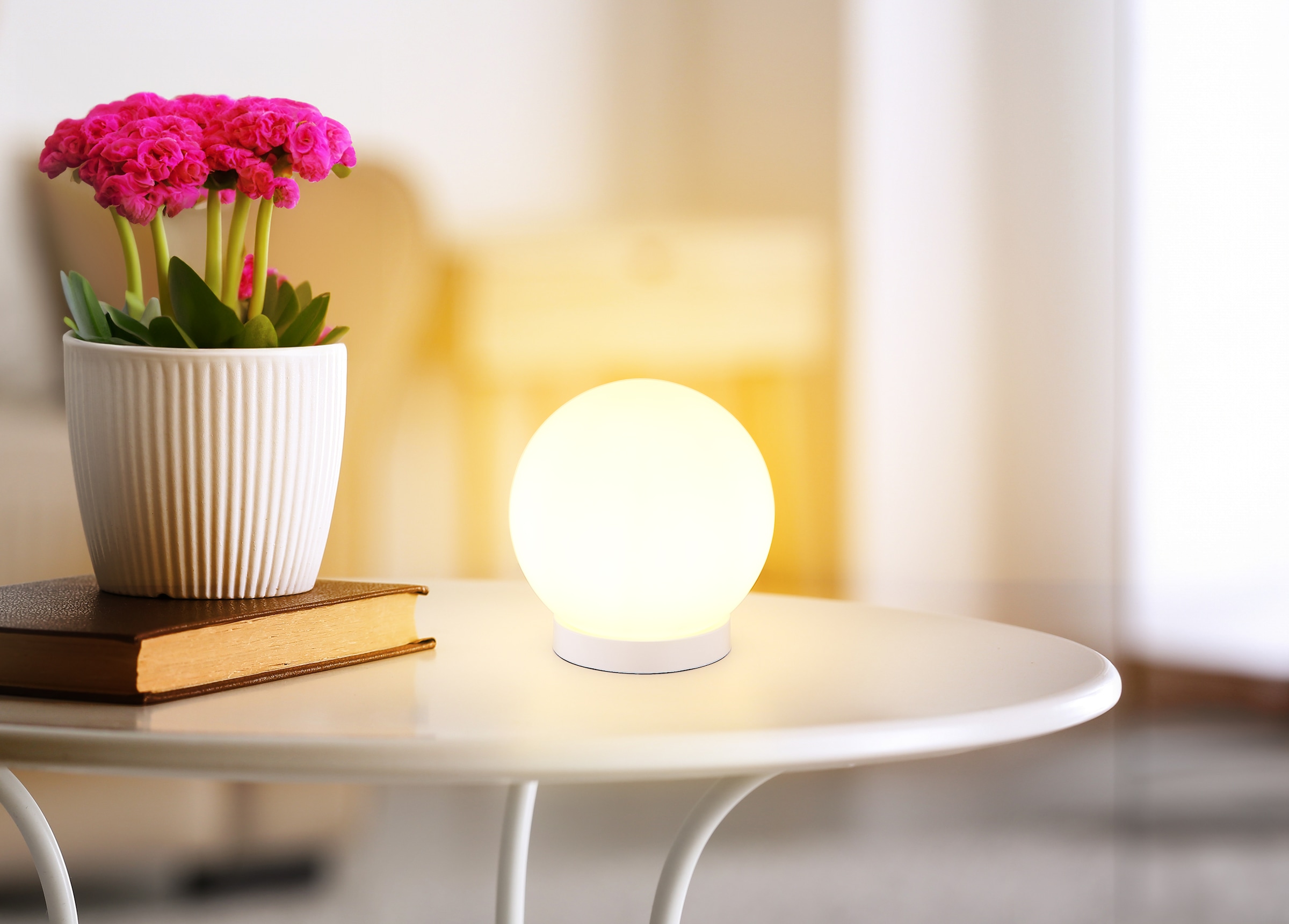 GLOBO LIGHTING Tischleuchte »NORTA«, Leuchtmittel E27 | ohne Leuchtmittel, Tischlampe/Schlafzimmer/Wohnzimmer/Glas opal