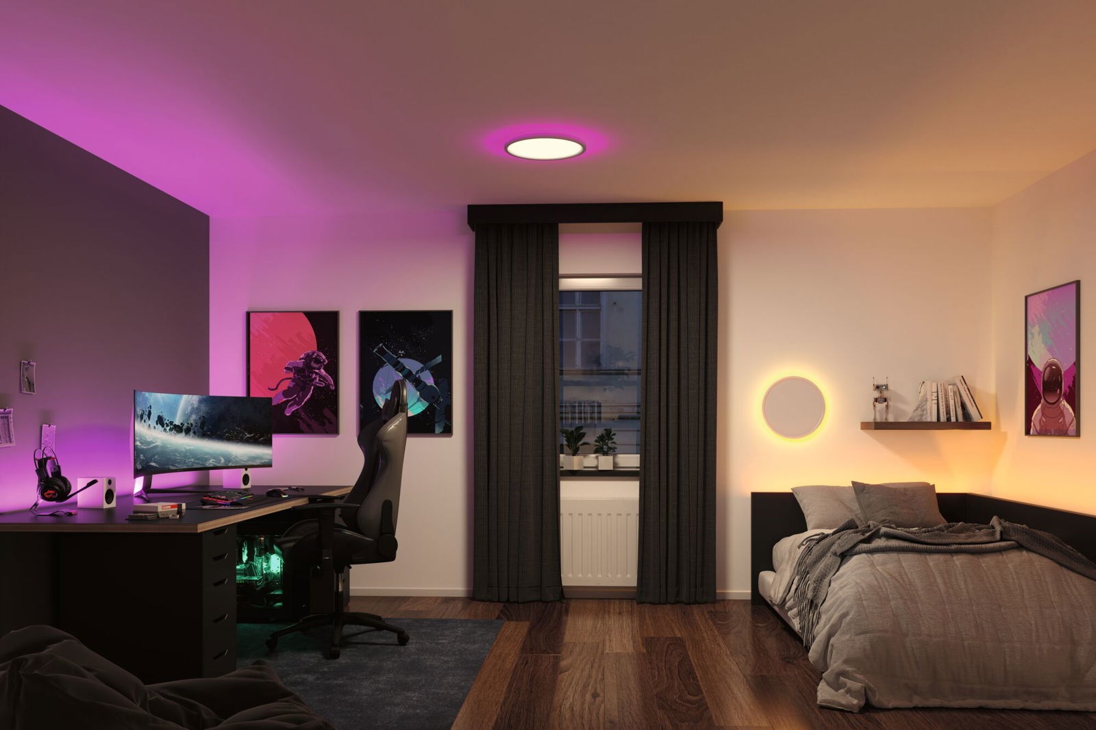 Paulmann LED Panel »LED Panel Atria Shine rund 400mm 323W 2700lm RGB+ dimmbar«, 1 flammig, Farbwechsler & Farbsteuerung