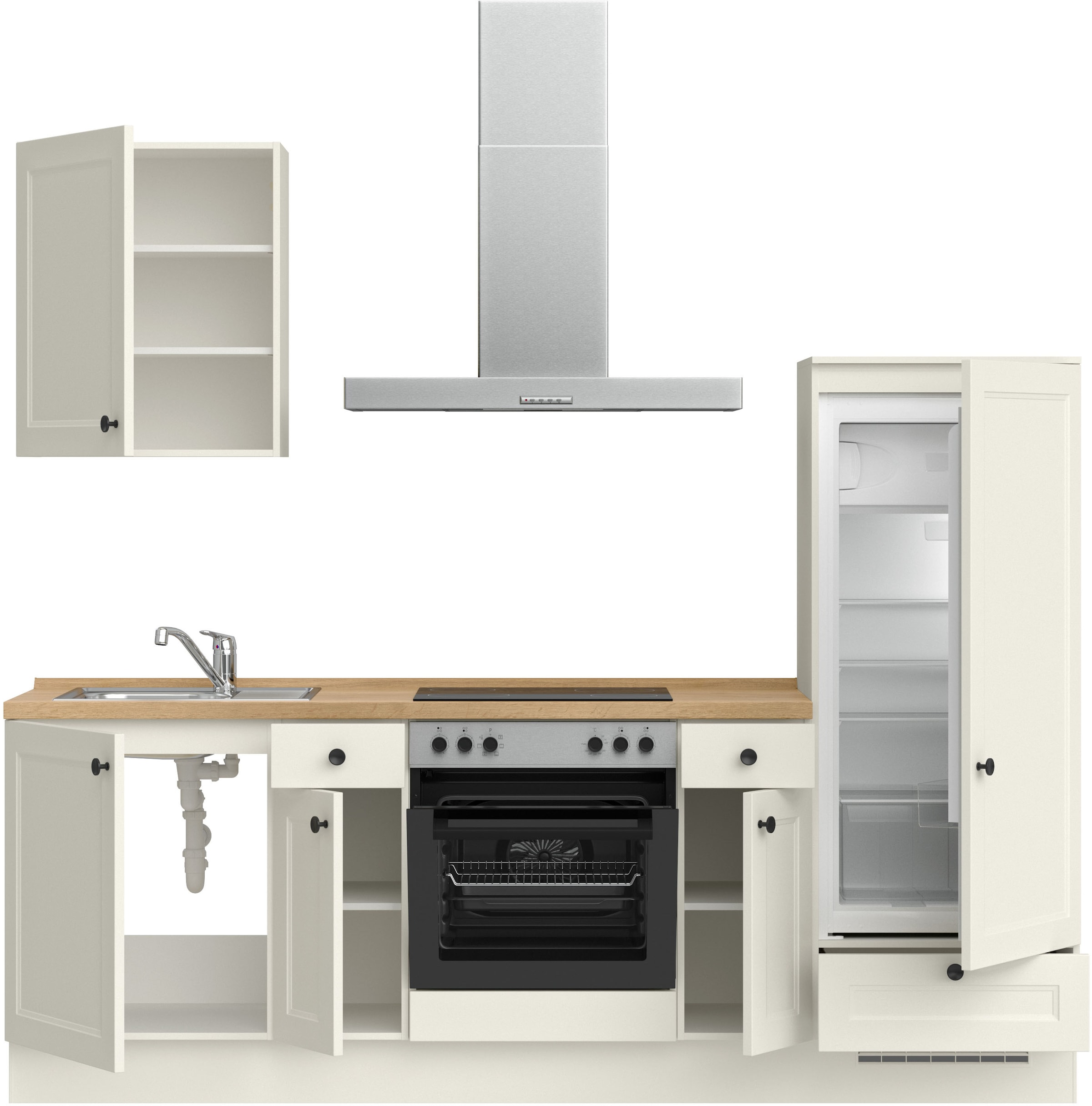 nobilia® Küchenzeile »"Cascada I"« vormontiert, Ausrichtung wählbar, Breite 240 cm, wahlw. mit E-Geräten