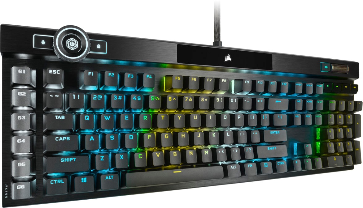 Corsair Gaming-Tastatur »Corsair K100 RGB«, (Handgelenkauflage-Multimedia-Tasten-programmierbare G-Tasten)