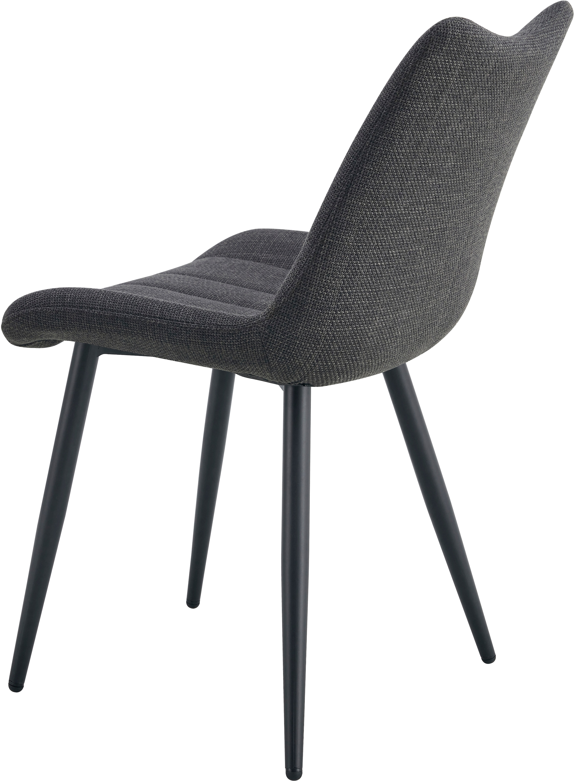 Home affaire Esszimmerstuhl »DAWSON, 2er Set, mit Metallgestell in matt schwarz« (Set) 2 Stk.in verschiedenen Farben, Belsatbarkeit pro Stuhl 120 kg, mit Griffloch