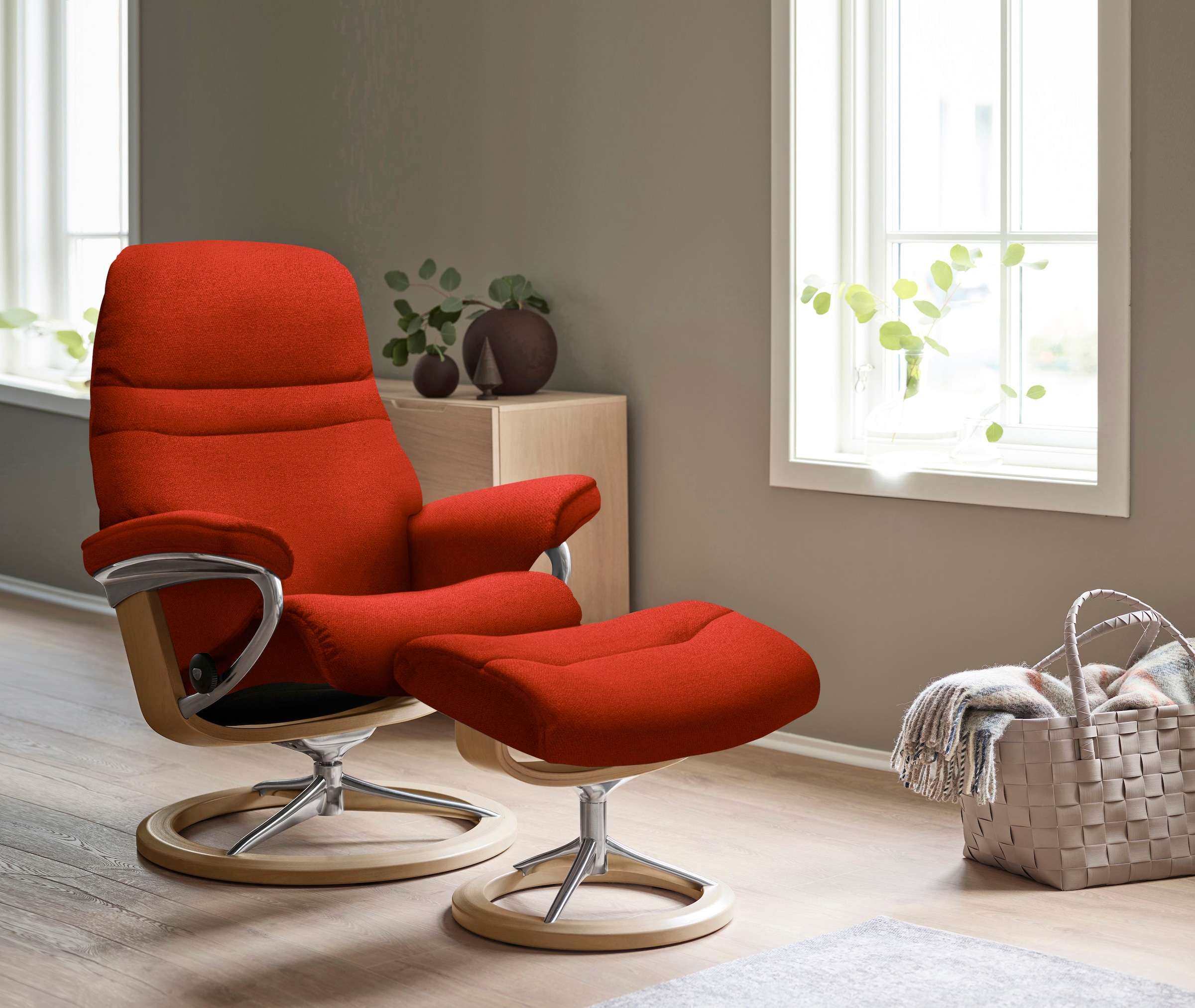 Stressless Fußhocker "Sunrise", mit Signature Base, Gestell Eiche