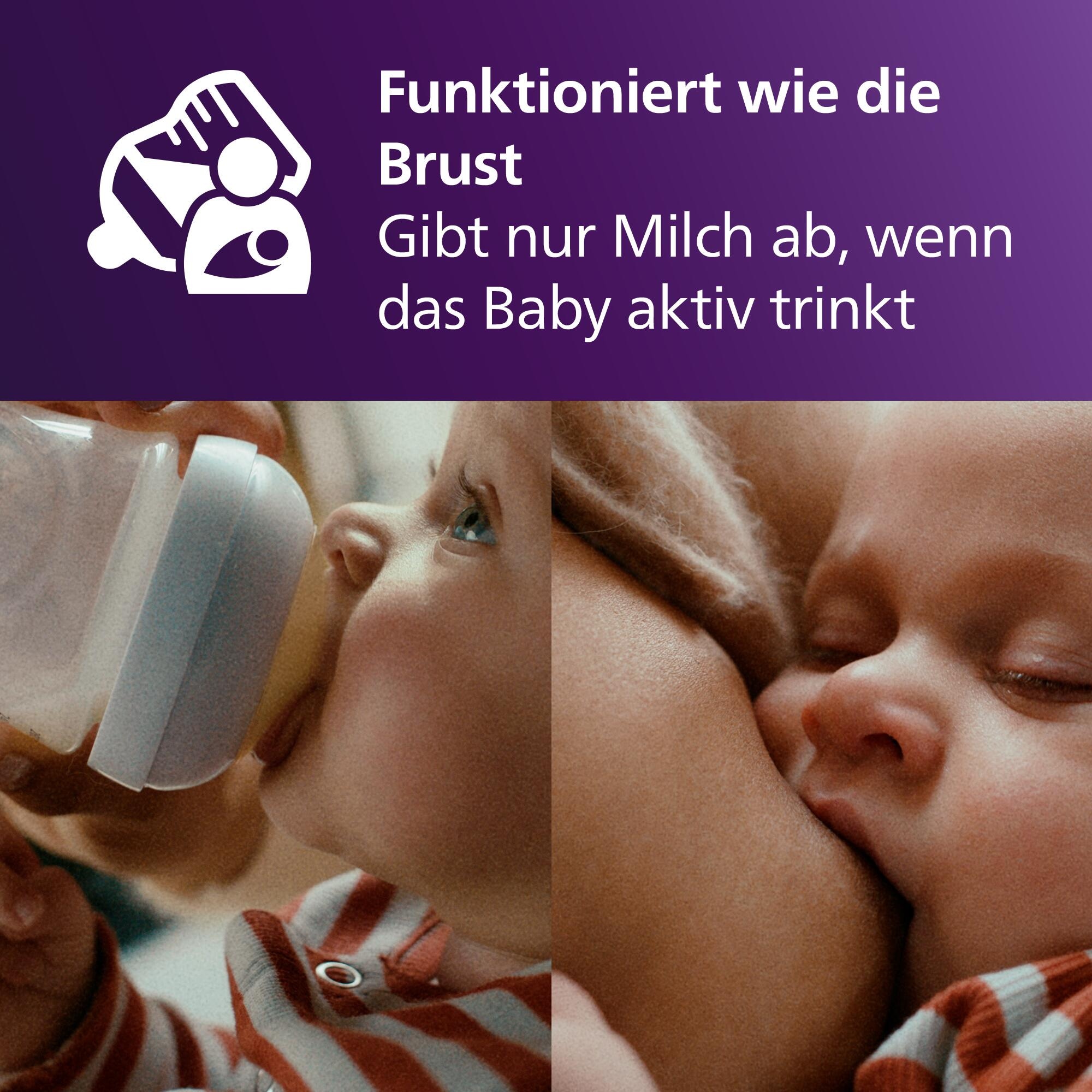 Philips AVENT Babyflasche »Natural Response Flaschen-Set Air-Free Ventil SCD657/11« 4 Flaschen mit AirFree-Ventil, ultra soft Schnuller, Flaschenbürste