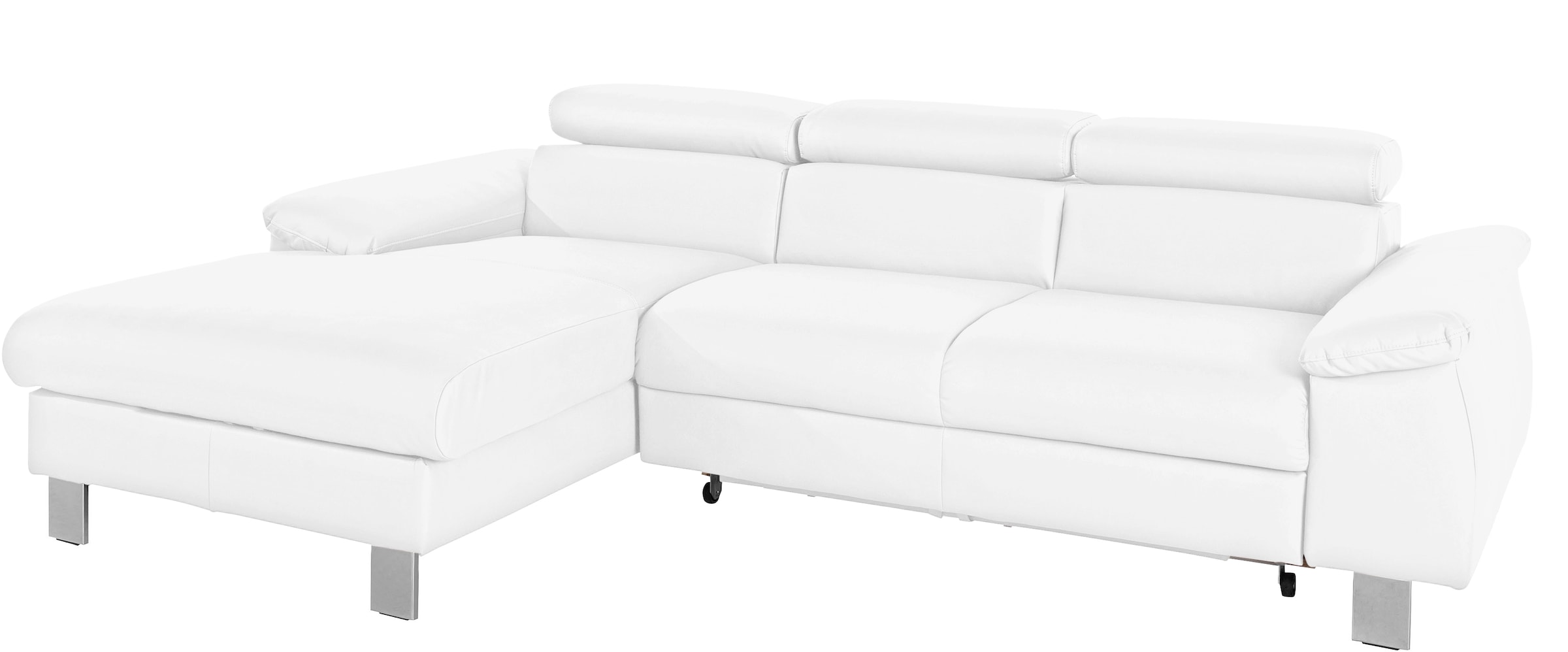 COTTA Ecksofa "Komaris L-Form,B:244cm, inkl. Kopfteilverstellung, Wellenunterfederung" optional mit Schlaffunktion und Bettkasten, plus opt. LED Beleuchtung