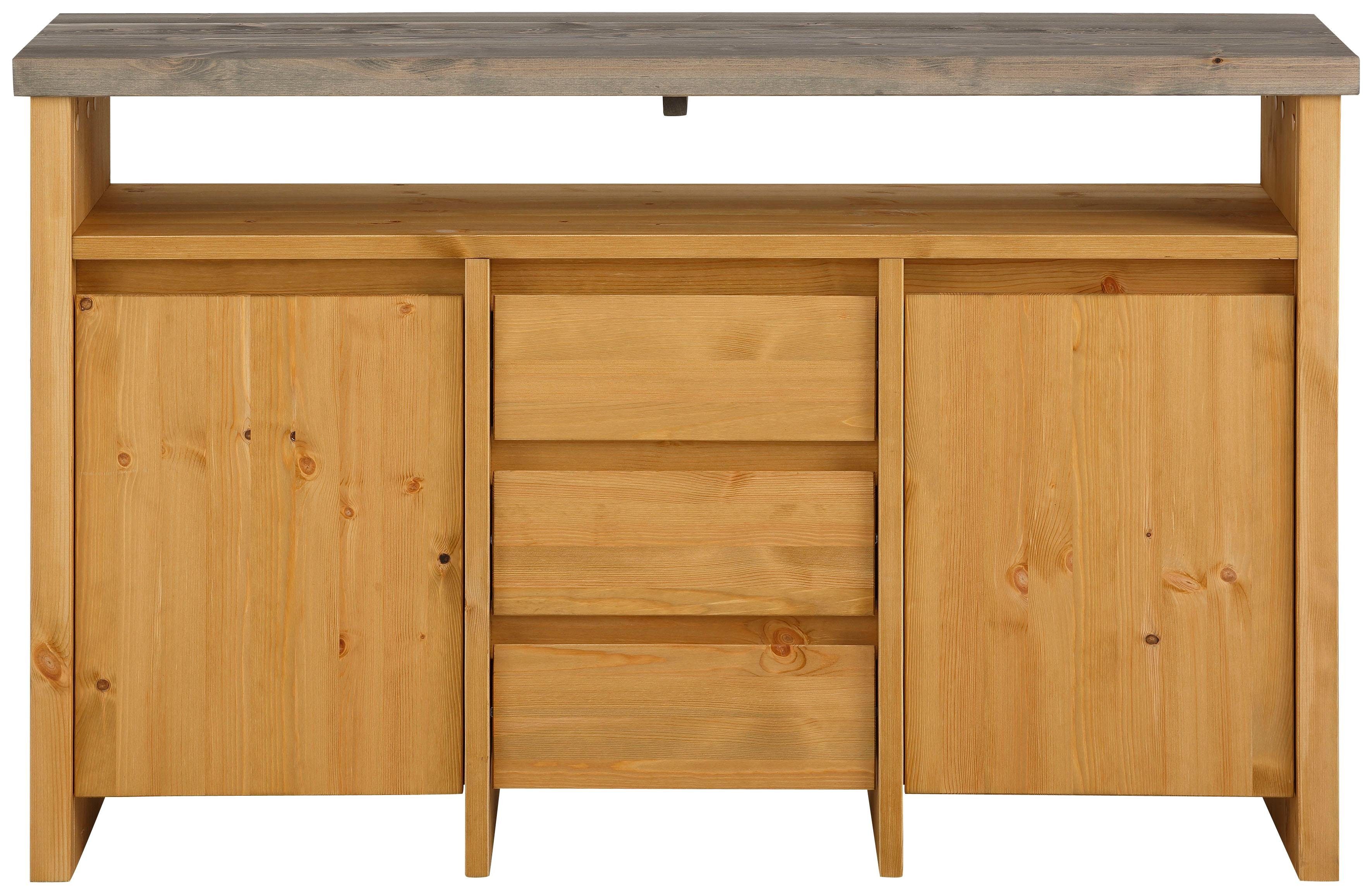 Home affaire Kommode Marta natur, grau B/H/T: 131 cm x 83 cm x 38 cm, 3