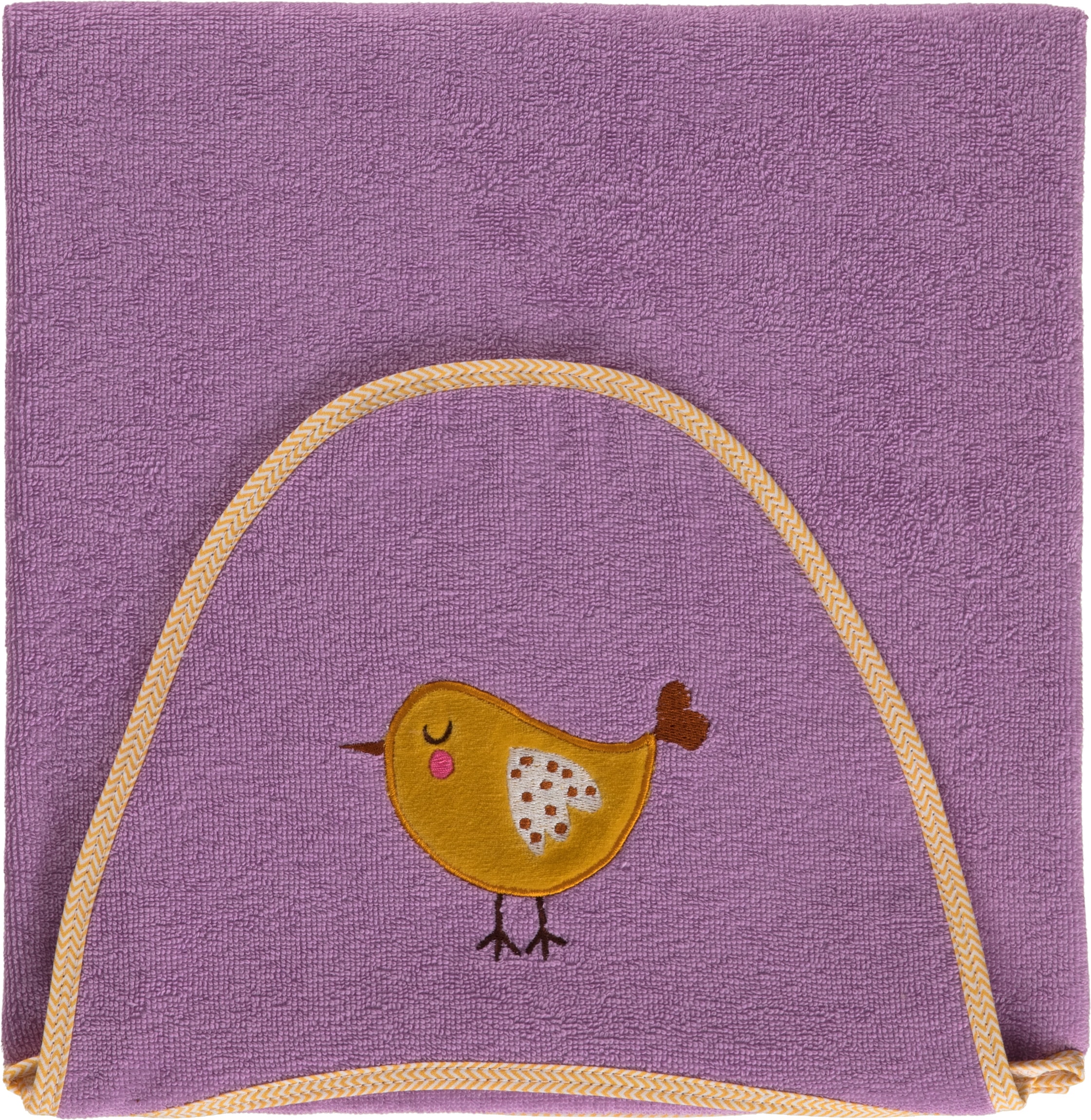 Egeria Kapuzenhandtuch "Be Happy" mit Vogel Applikation