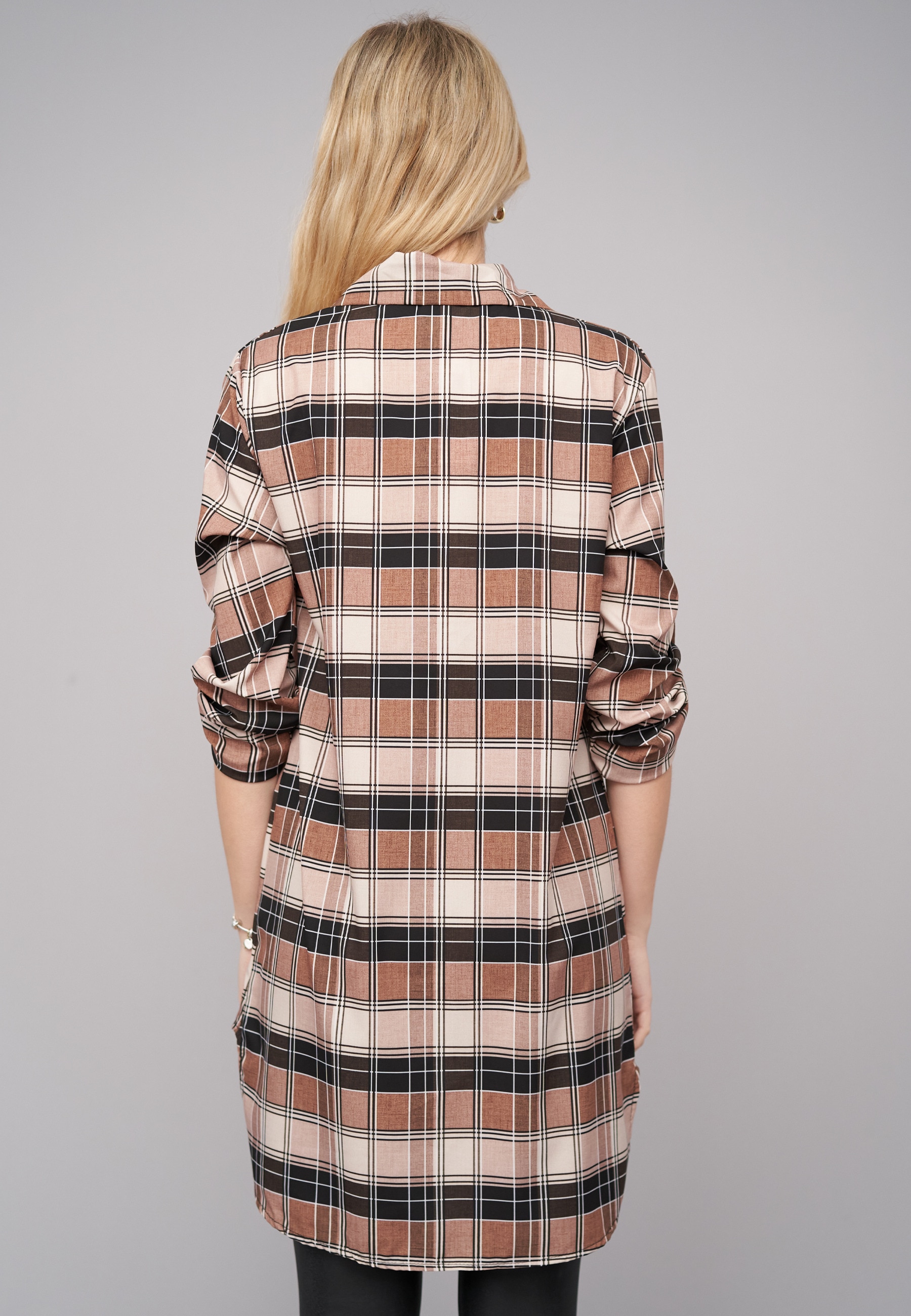 CLOUD 5IVE Klassische Bluse »CLOUD 5IVE Turn Up 3/4 Arm Bluse kariert small«