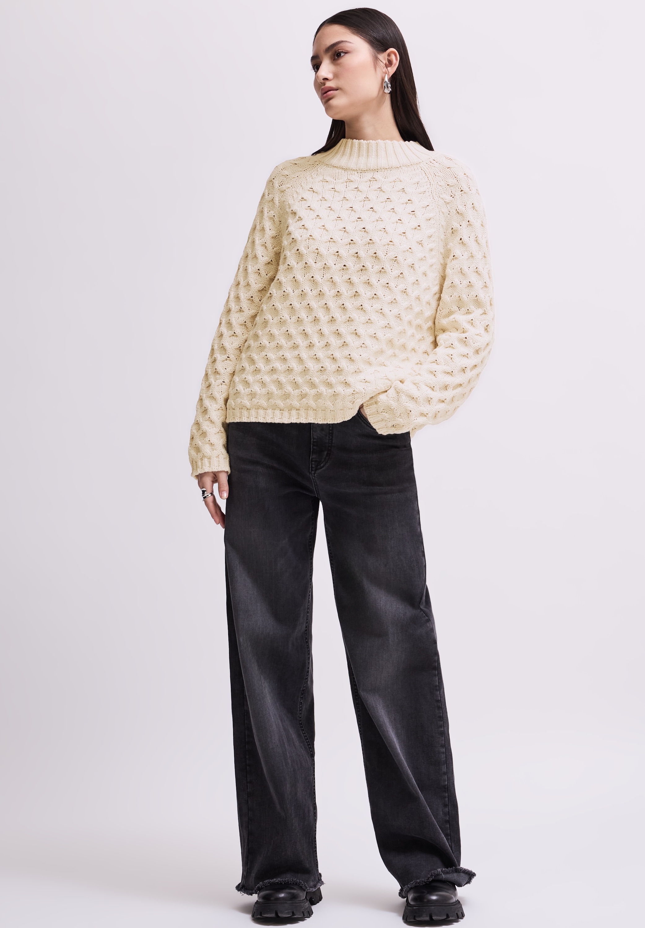 STREET ONE STUDIO Strickpullover, im soften Baumwoll-Mix