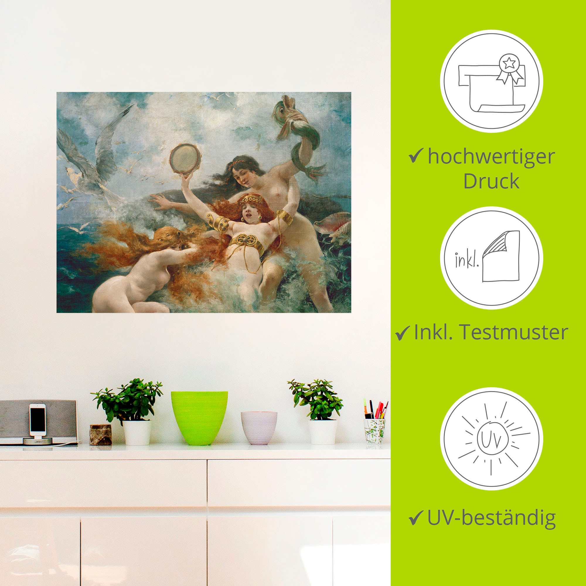 Artland Wandbild »Die Sirenen amüsieren sich«, Erotische Bilder, (1 St.), als Alubild, Leinwandbild, Wandaufkleber oder Poster in versch. Größen