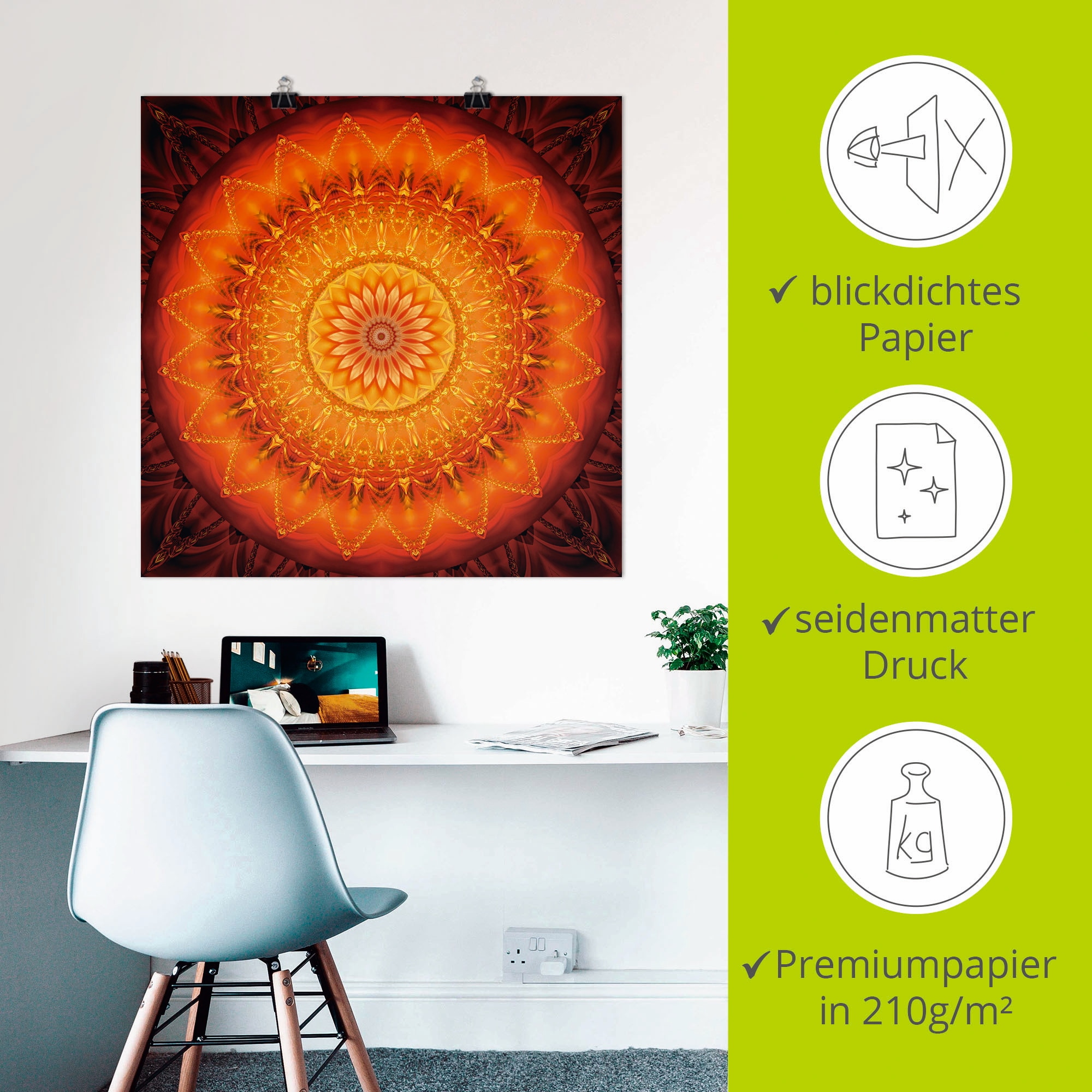 Artland Wandbild »Mandala Energie 1« Muster 1 Stk. tlg. als Leinwandbild, Poster, Wandaufkleber in verschied. Größen