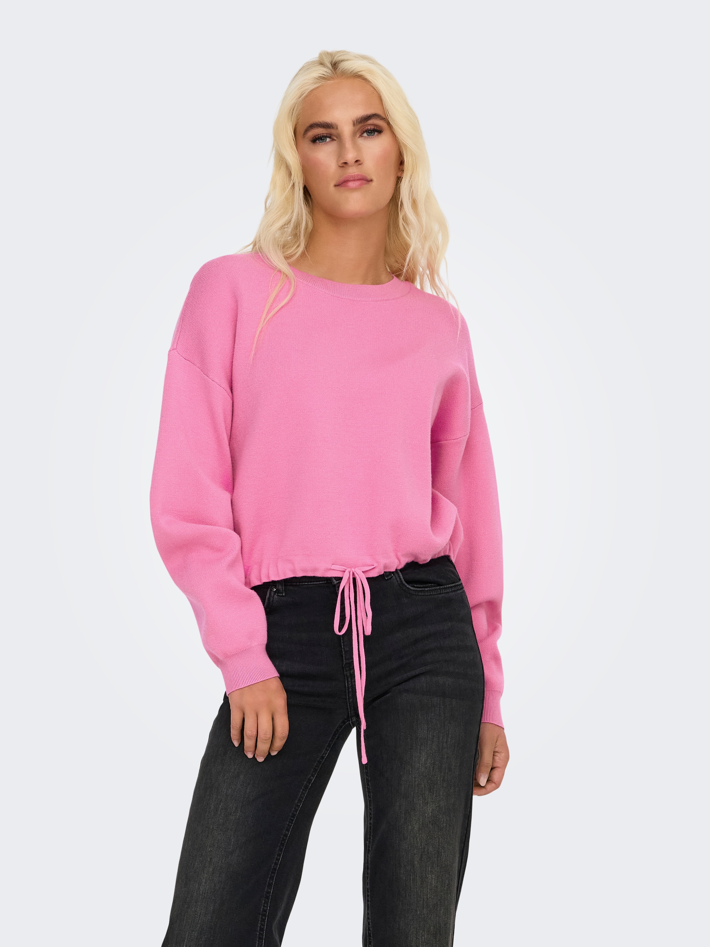 ONLY Strickpullover "ONLSUMMER LIFE LS O-NECK STRING CC KNT" günstig online kaufen