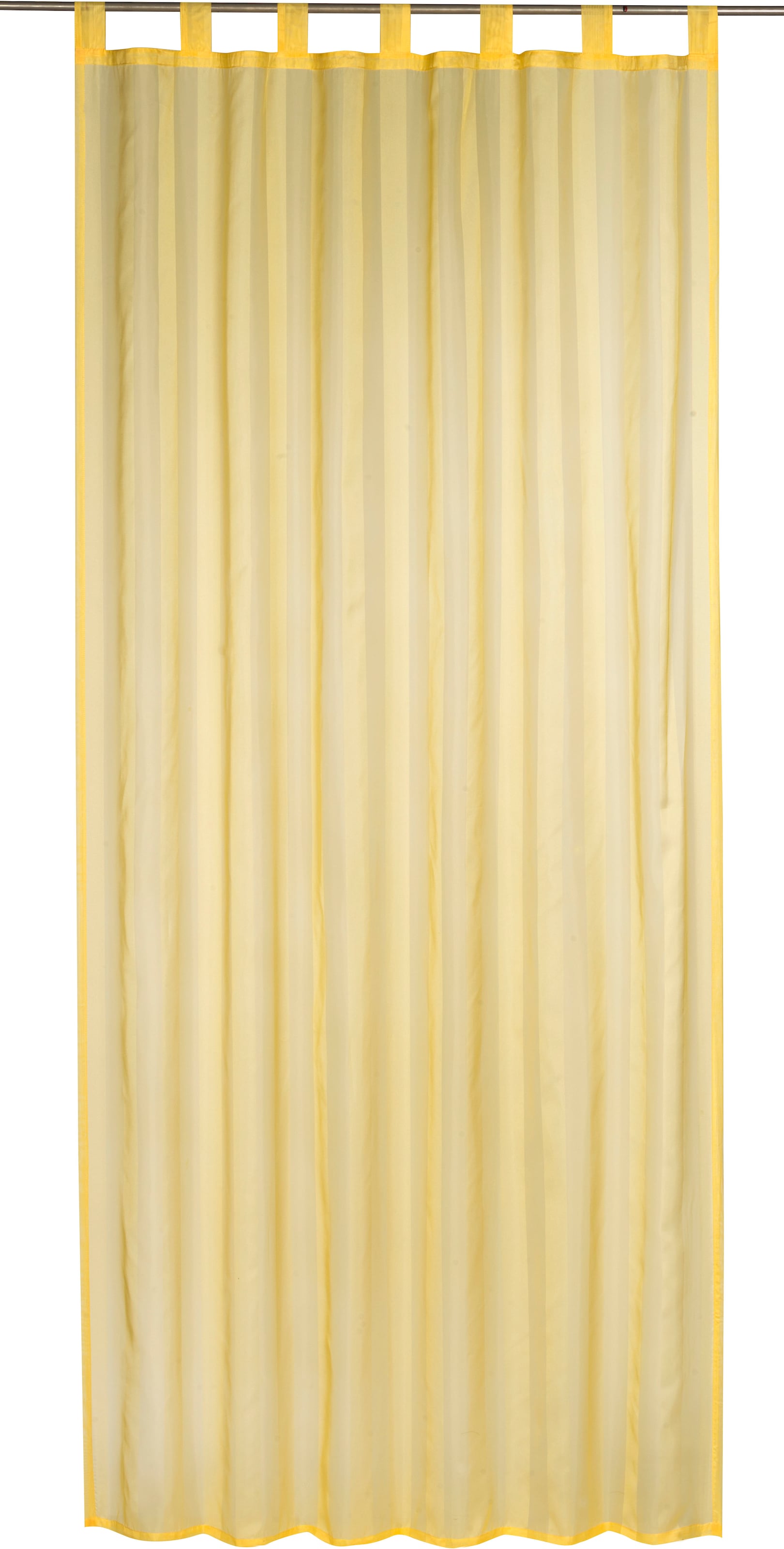 Gardine »Streifenvoile«, (1 St.), Schlaufenschal mit Kräuselband transparent/leicht...