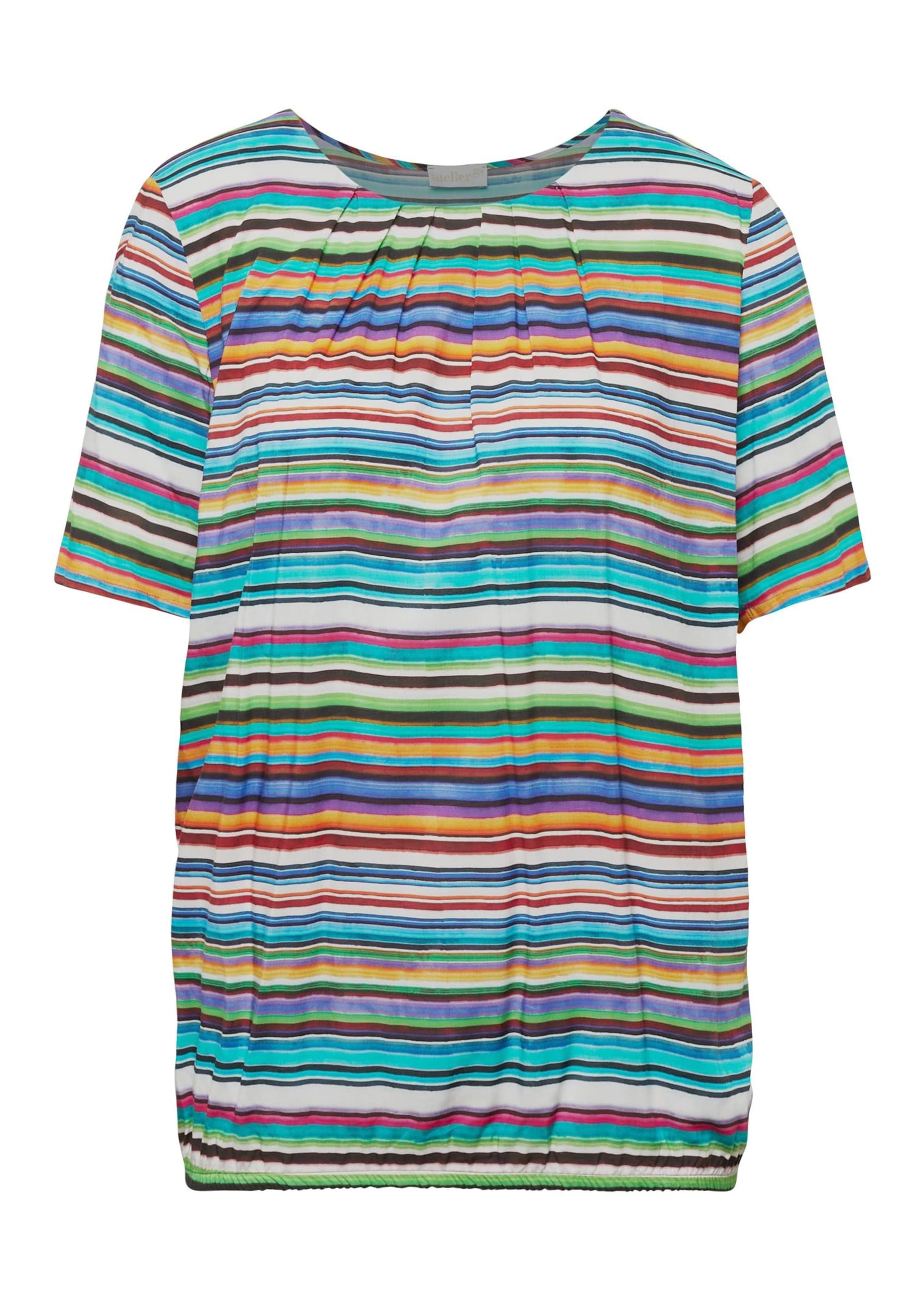 GOLDNER Druckbluse "Kurzgröße Farbbrillante Druckbluse mit liebevollen Details" Ohne