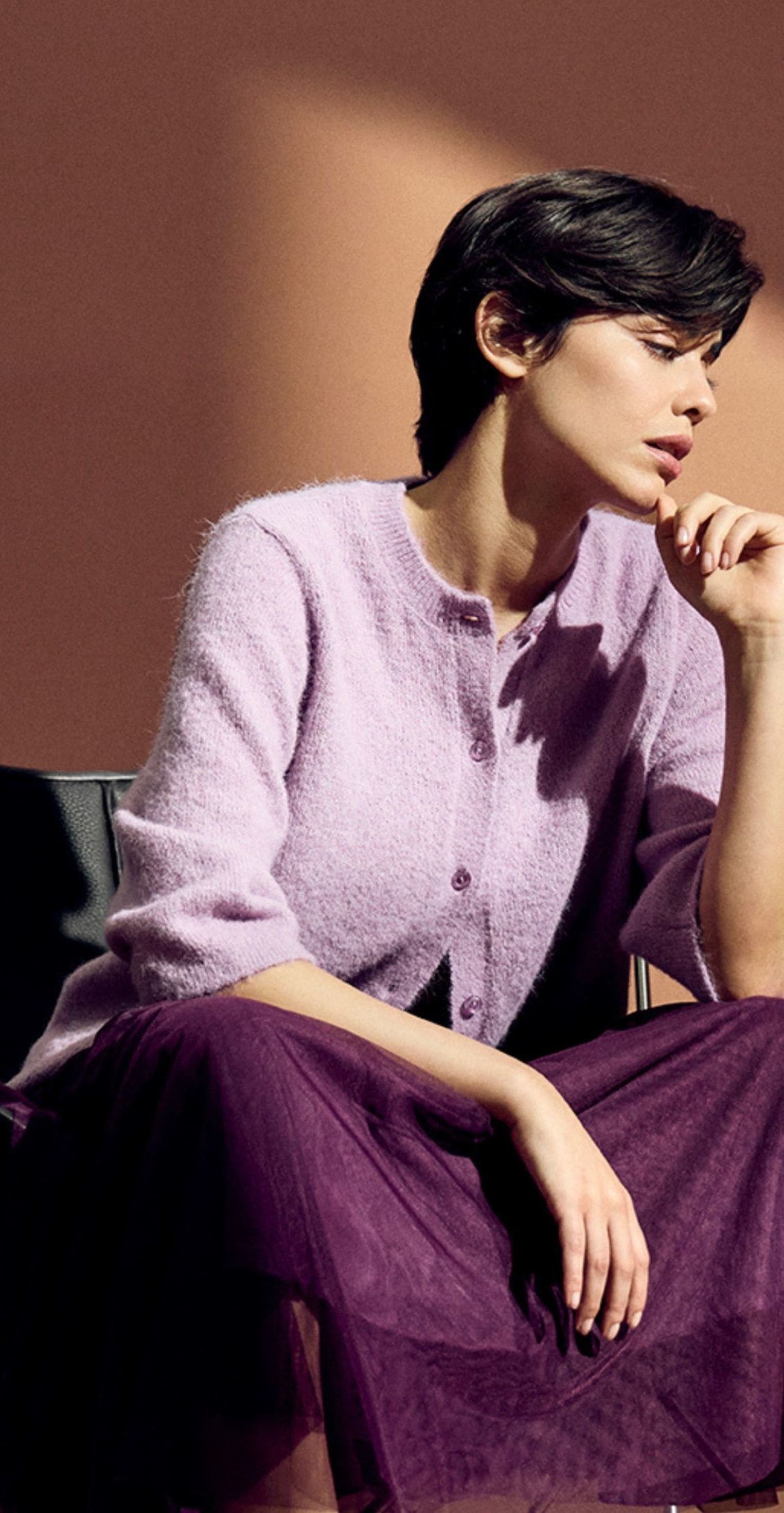 Zero Strickjacke »Damen 3/4 Arm und Knöpfe« 1 Knopfleiste